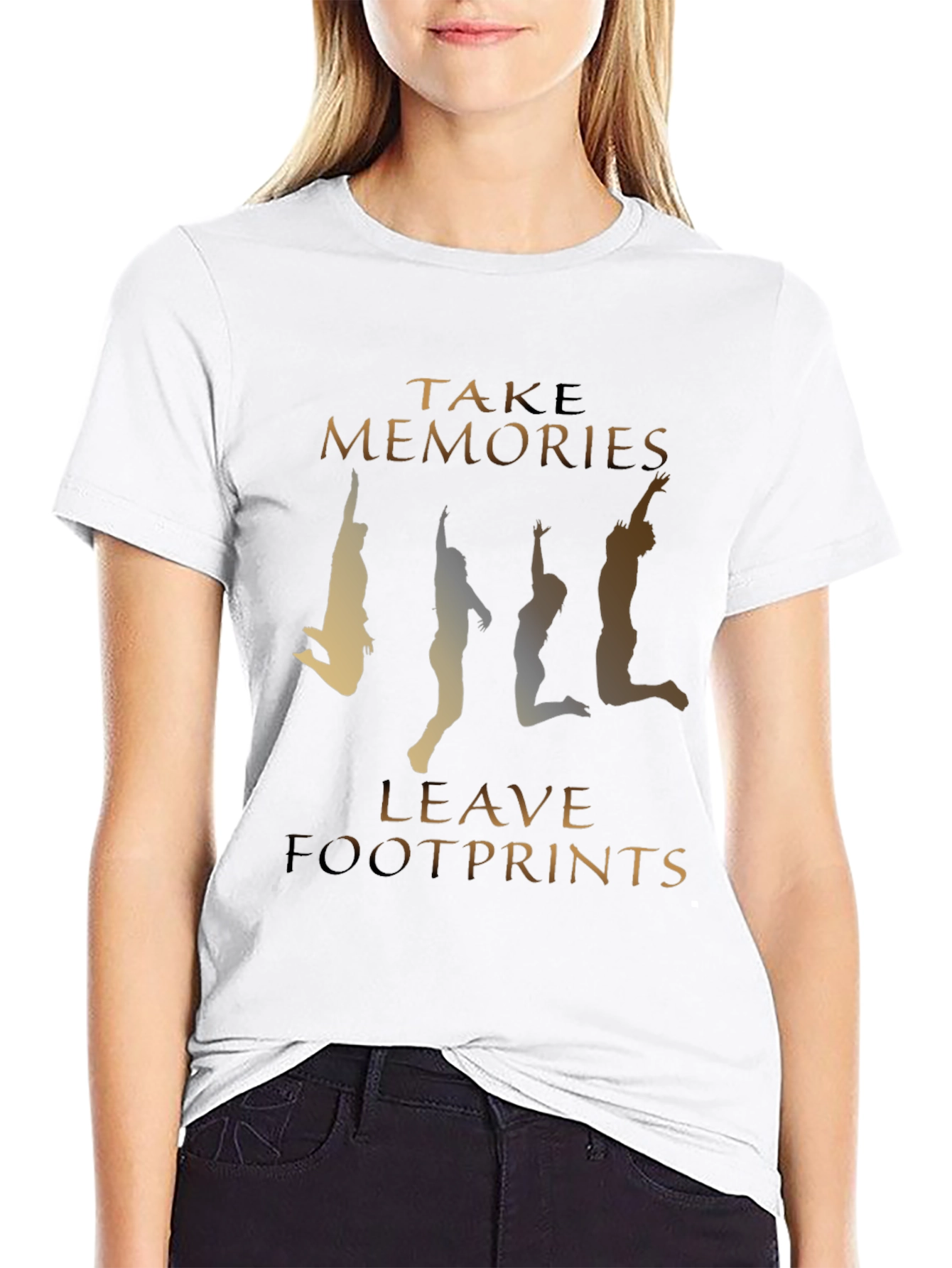 Black Take Memories, Leave Footprints Graphic Tee view 9