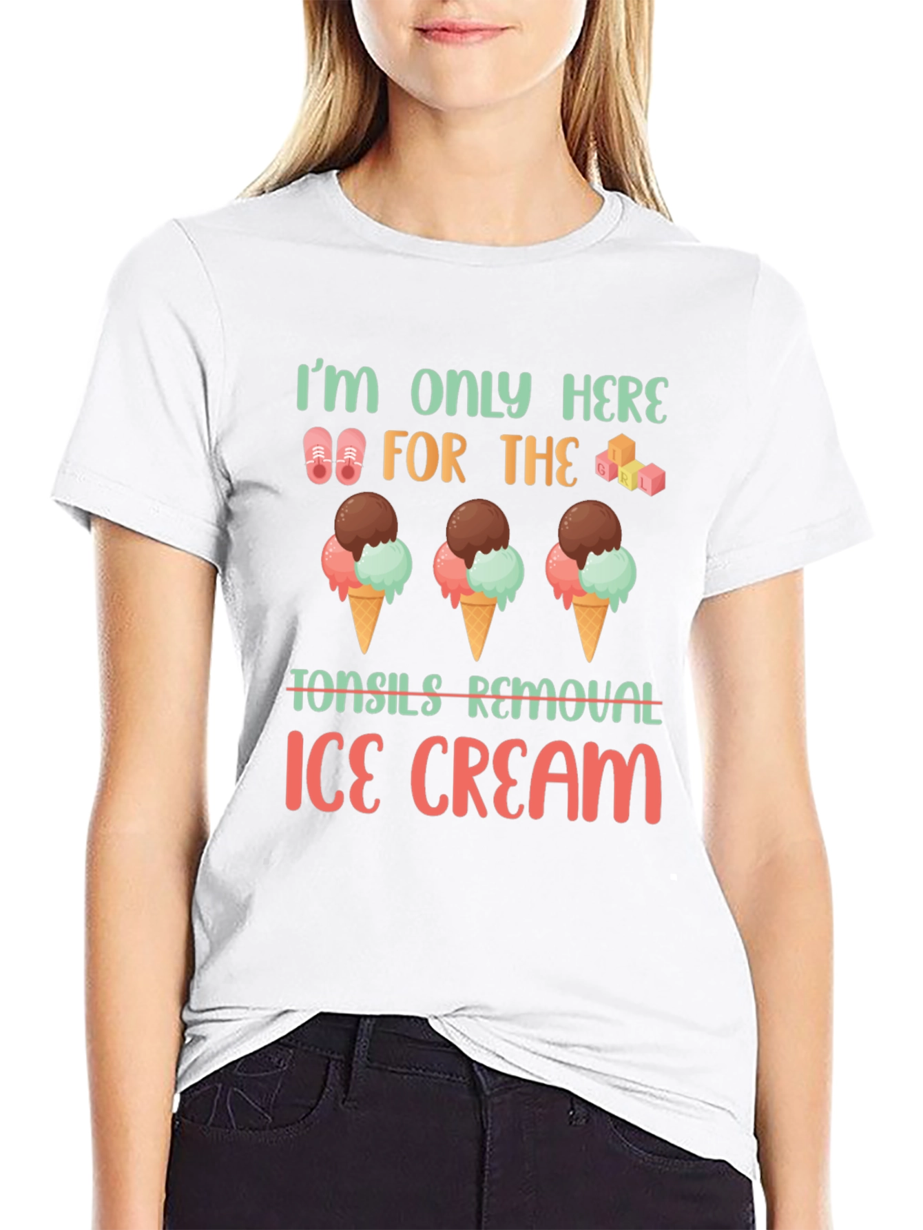 Black Tonsil Removal Ice Cream T-Shirt view 9