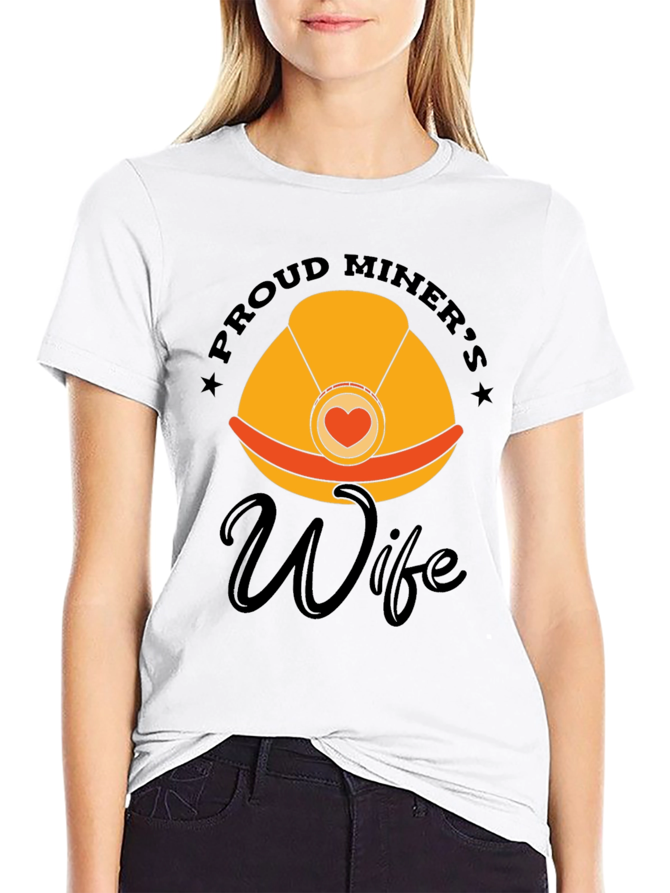 Black Proud Miner's Wife Graphic Tee view 9