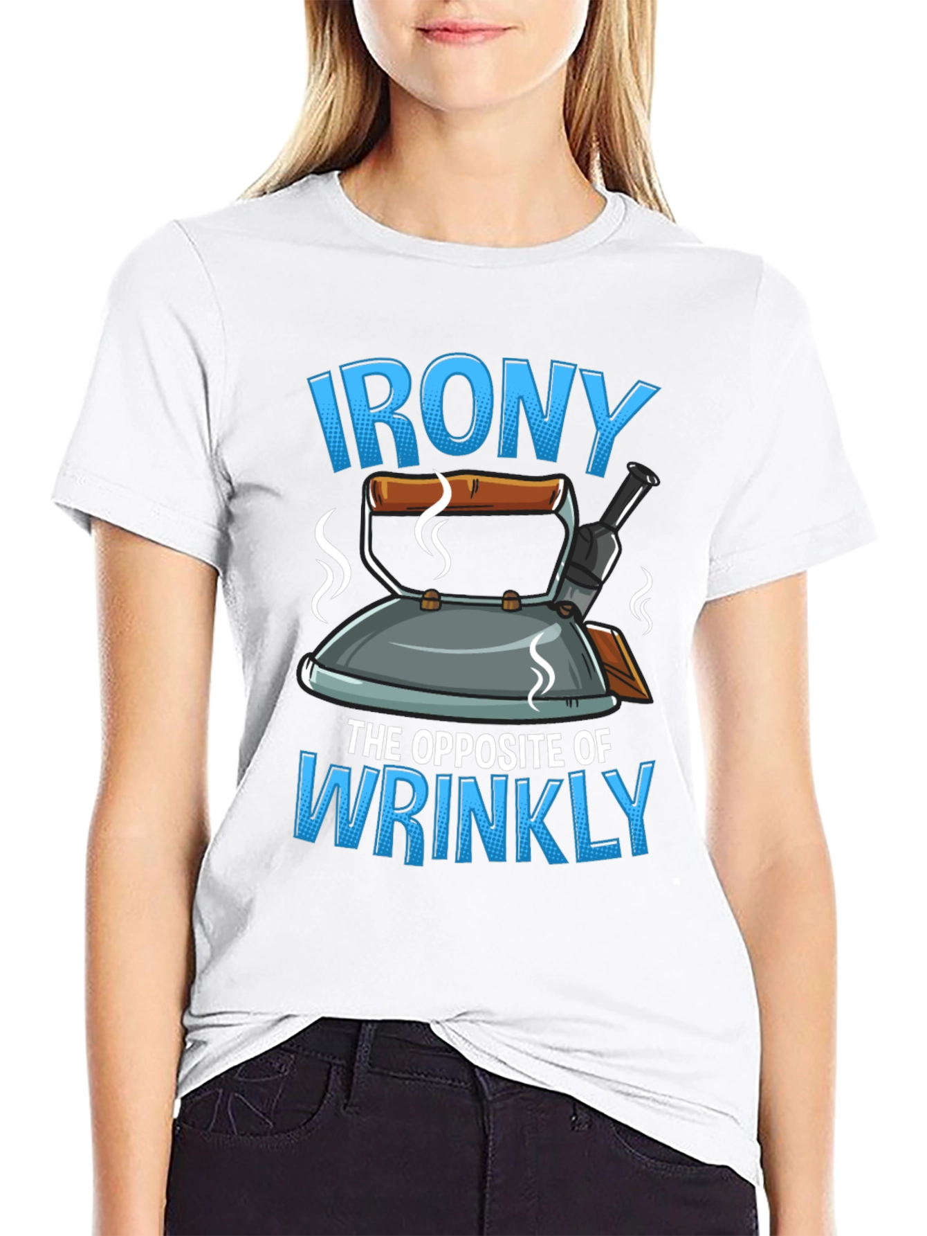 Black Irony: The Opposite of Wrinkly Graphic T-Shirt view 9