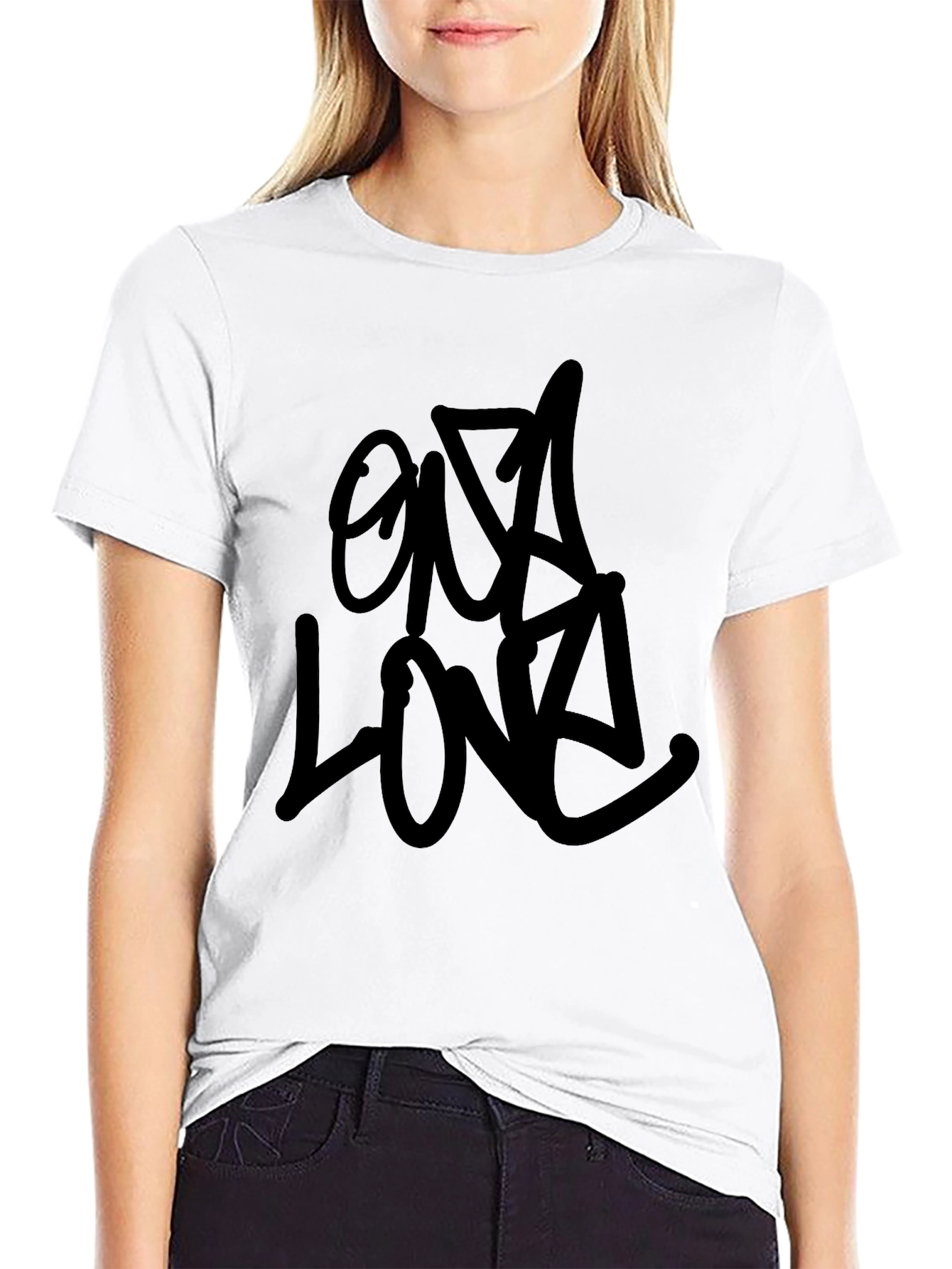 Black Black Graffiti Style T-Shirt view 9