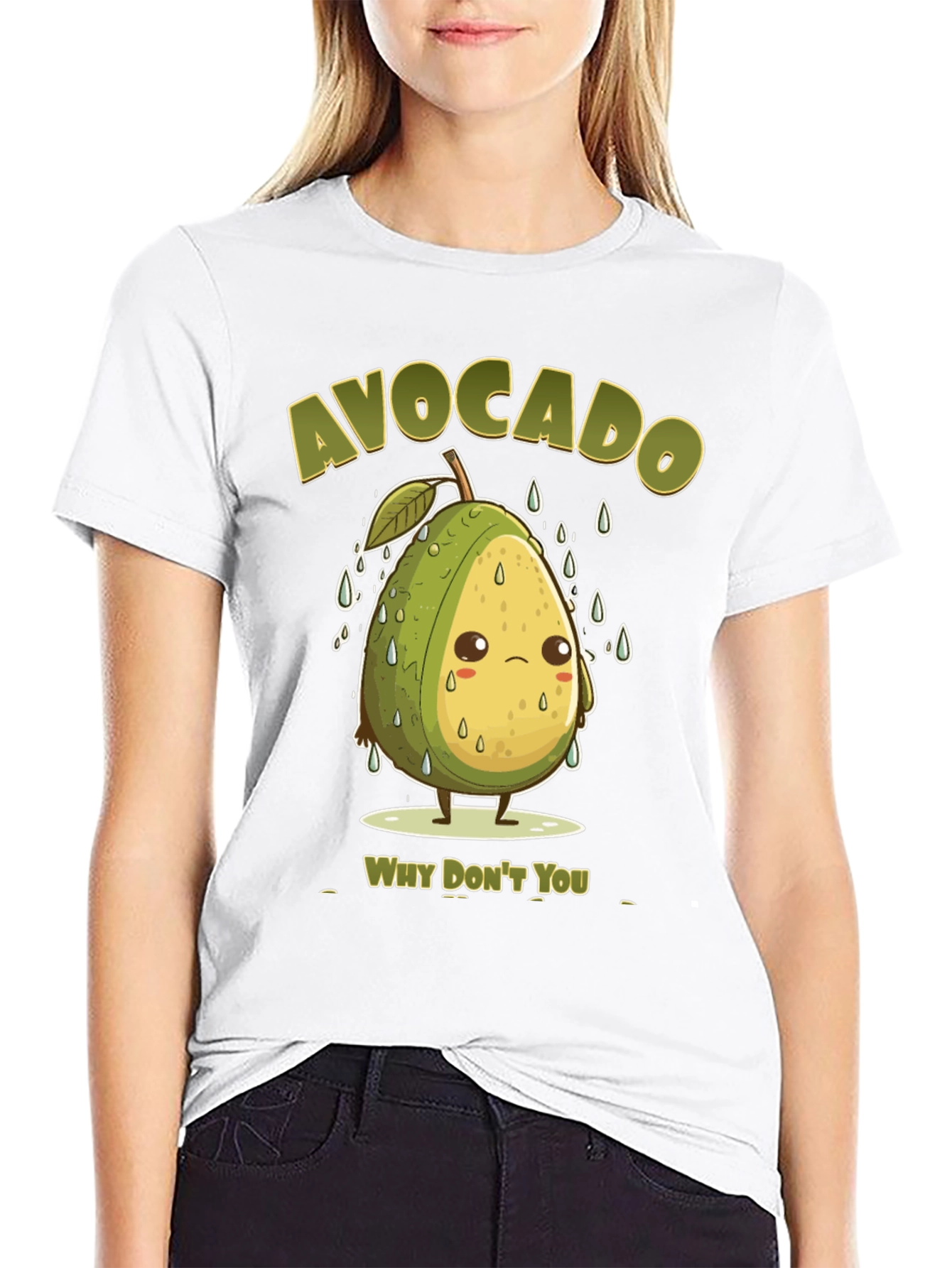 Black Sad Avocado Pun T-Shirt - Why Don't You? view 9
