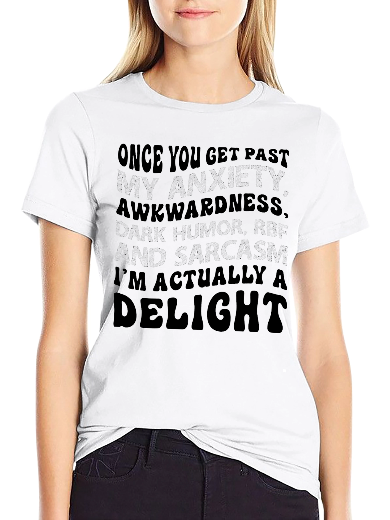 Black Anxiety Sarcasm Delight T-Shirt view 9