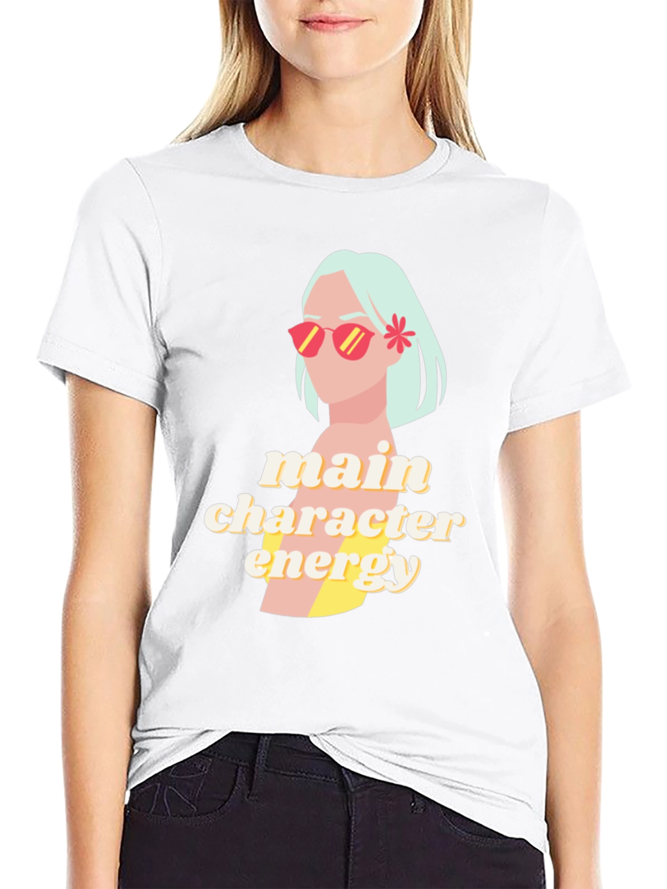 Black Main Character Energy Graphic Tee view 9