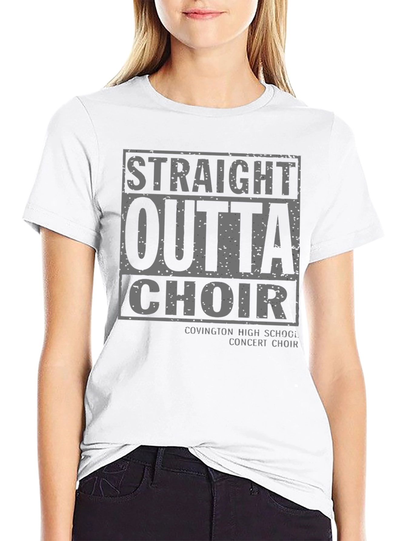 Black Straight Outta Choir T-Shirt view 9
