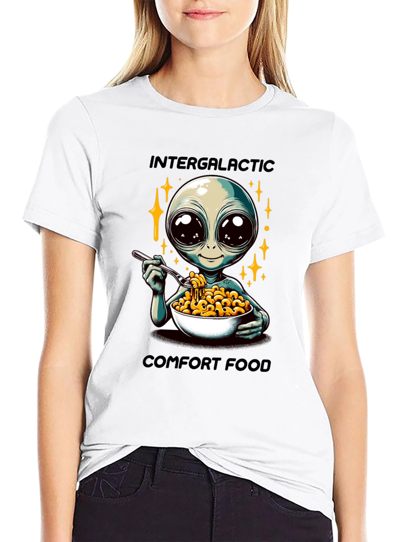 Black Intergalactic Comfort Food Graphic Tee view 9