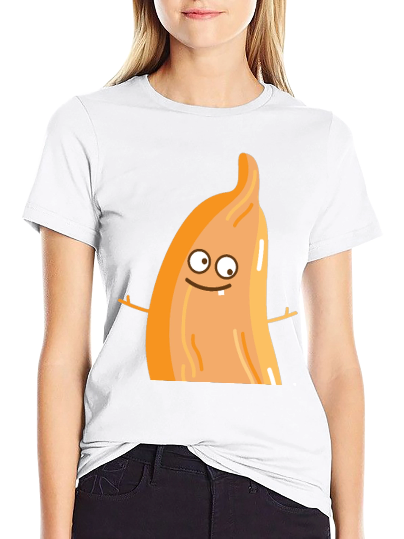 Black Funny Cartoon Food T-Shirt view 9