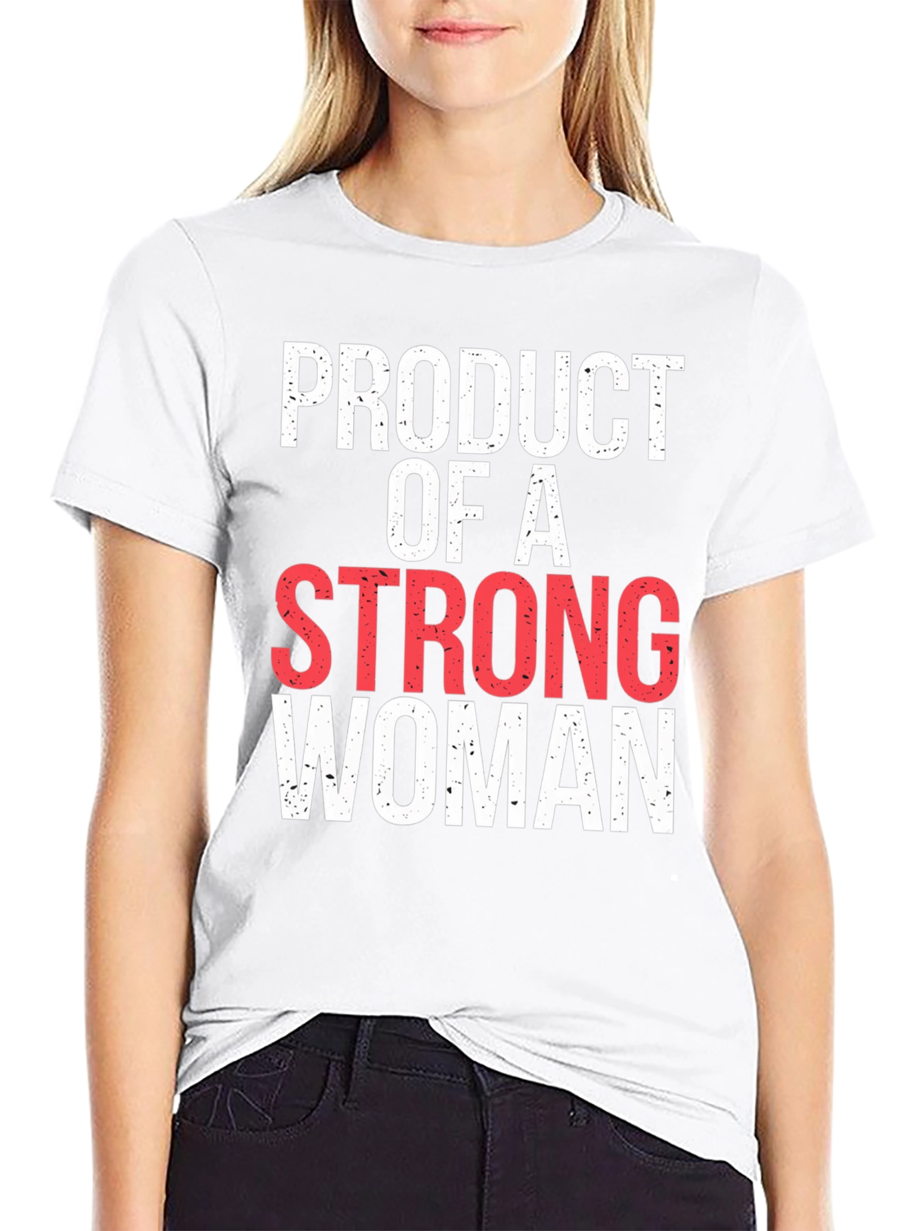 Black Product of A Strong Woman Graphic Tee view 9