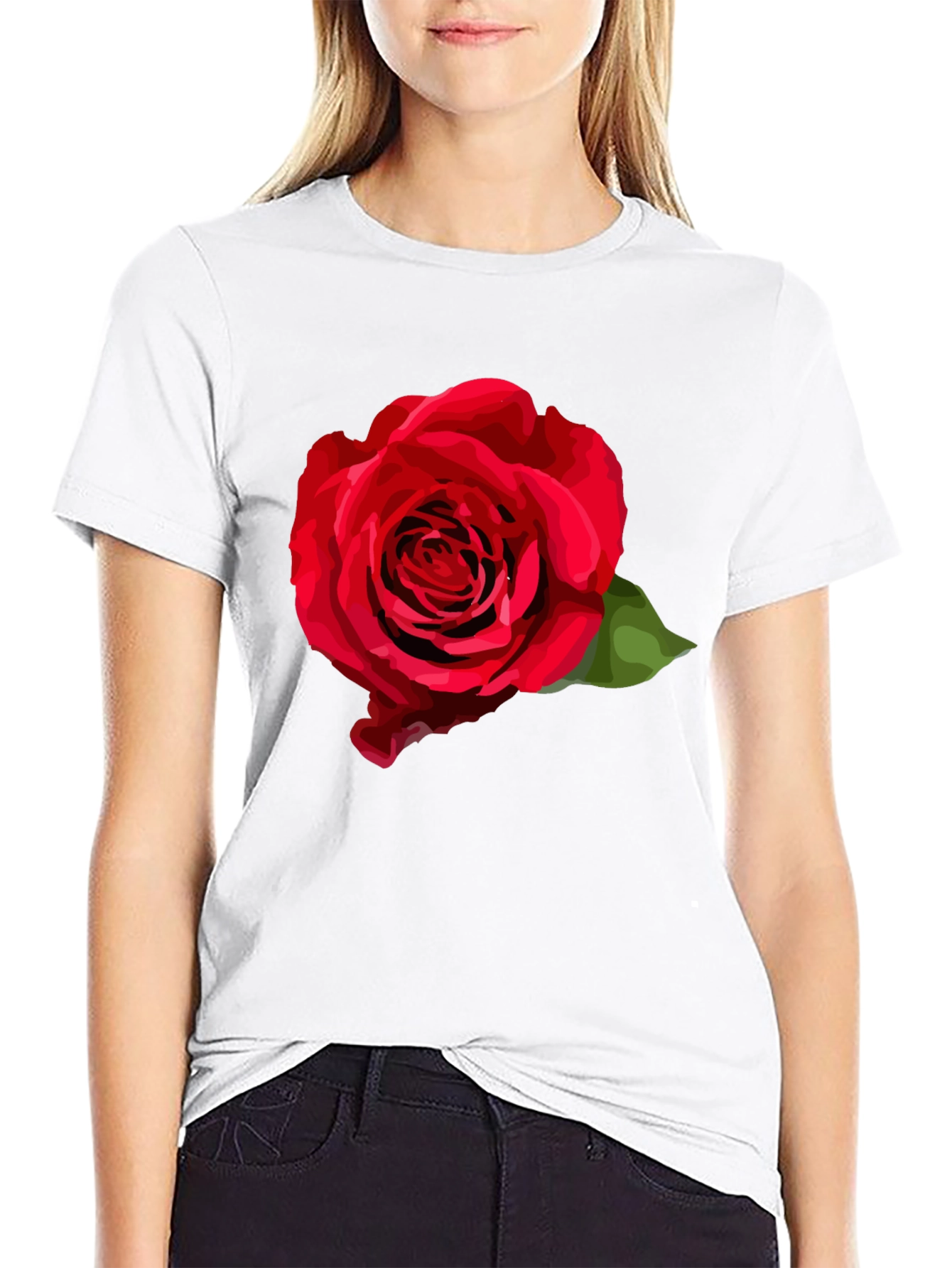 Black Red Rose Graphic T-Shirt - Stylish Black Tee view 9