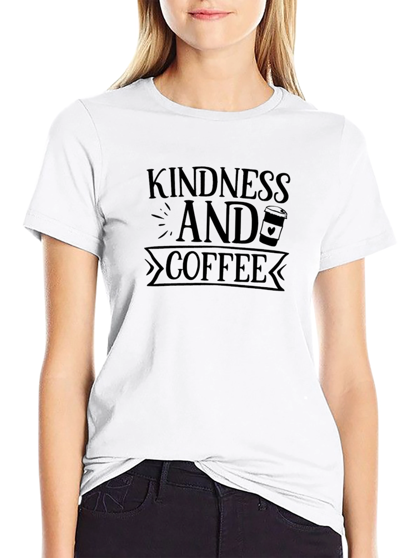 Black Kindness and Coffee Black T-Shirt view 9