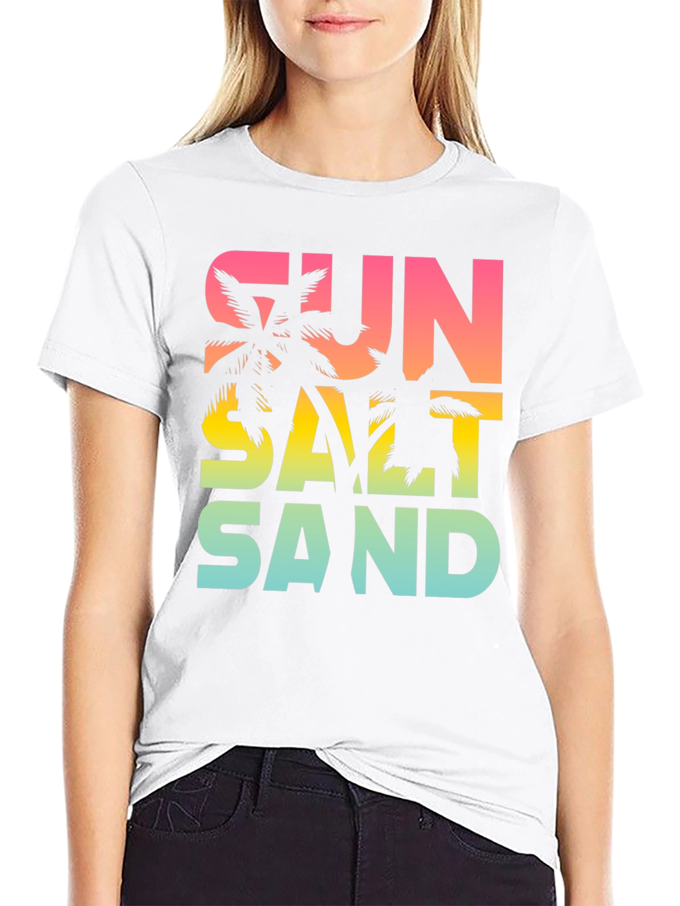 Black Sun Salt Sand Graphic Tee - Tropical Summer Vibes T-Shirt view 9