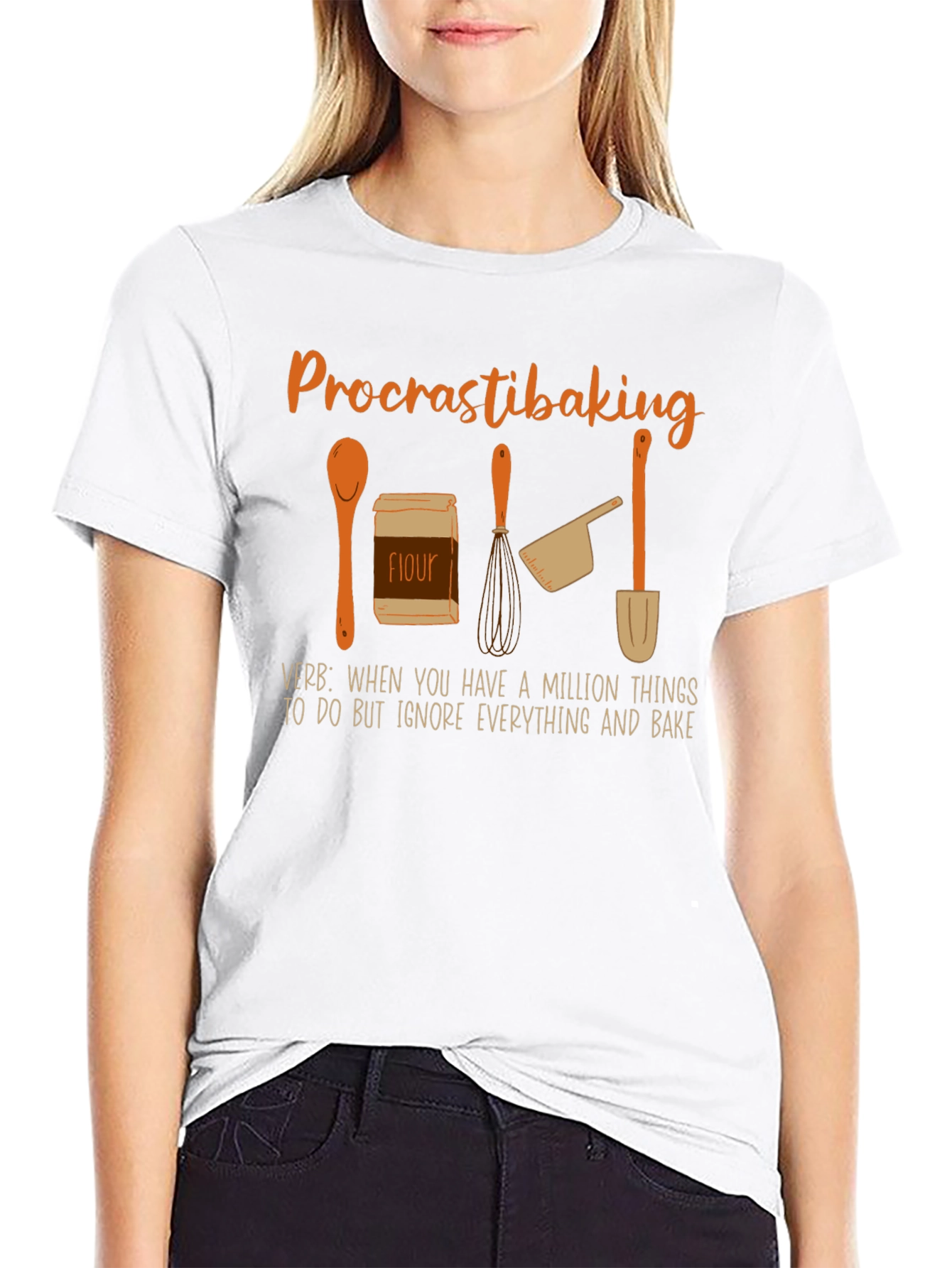 Black Procrastibaking Graphic T-Shirt view 9