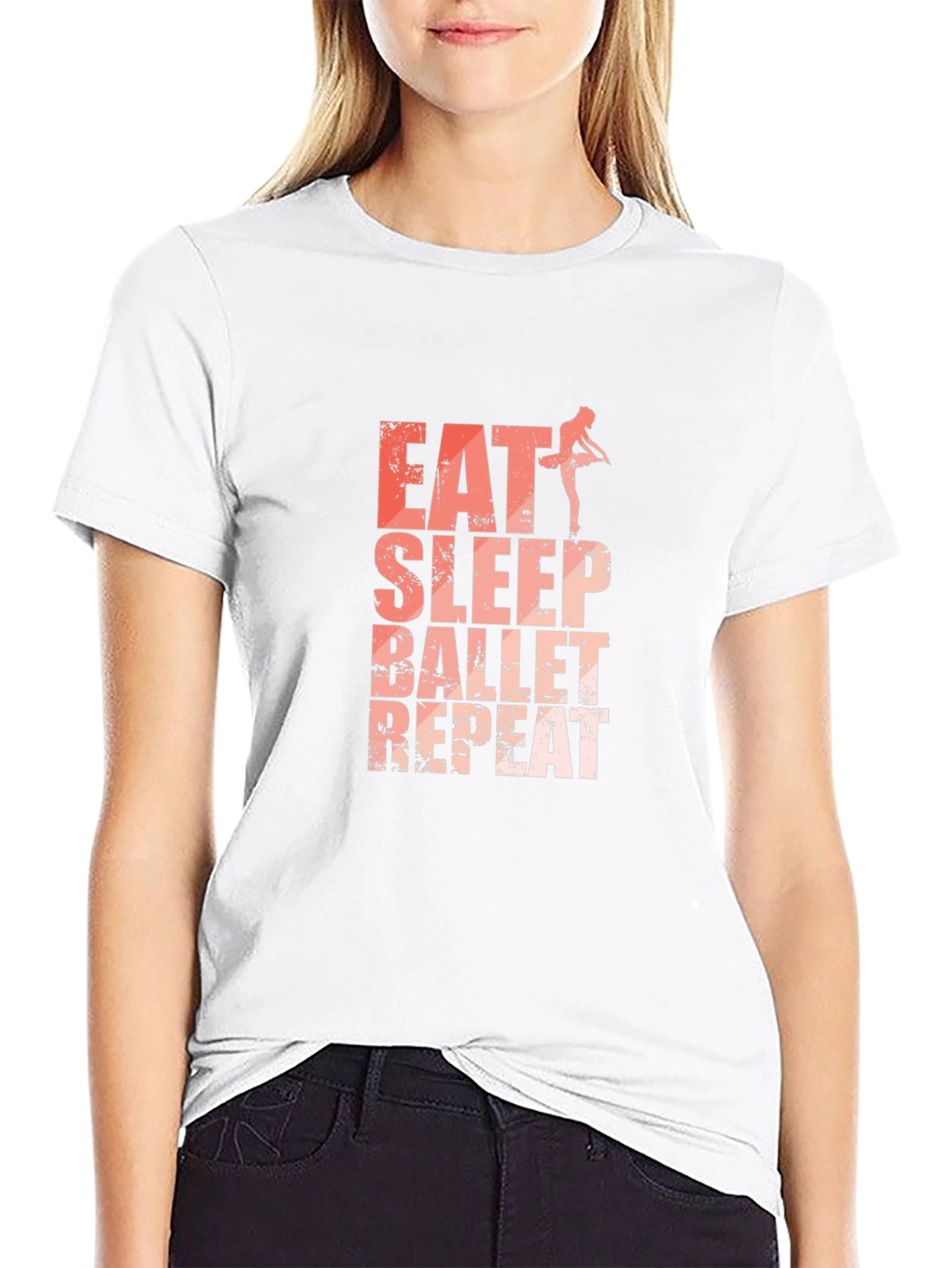 Black Eat Sleep Ballet Repeat Graphic Tee view 9