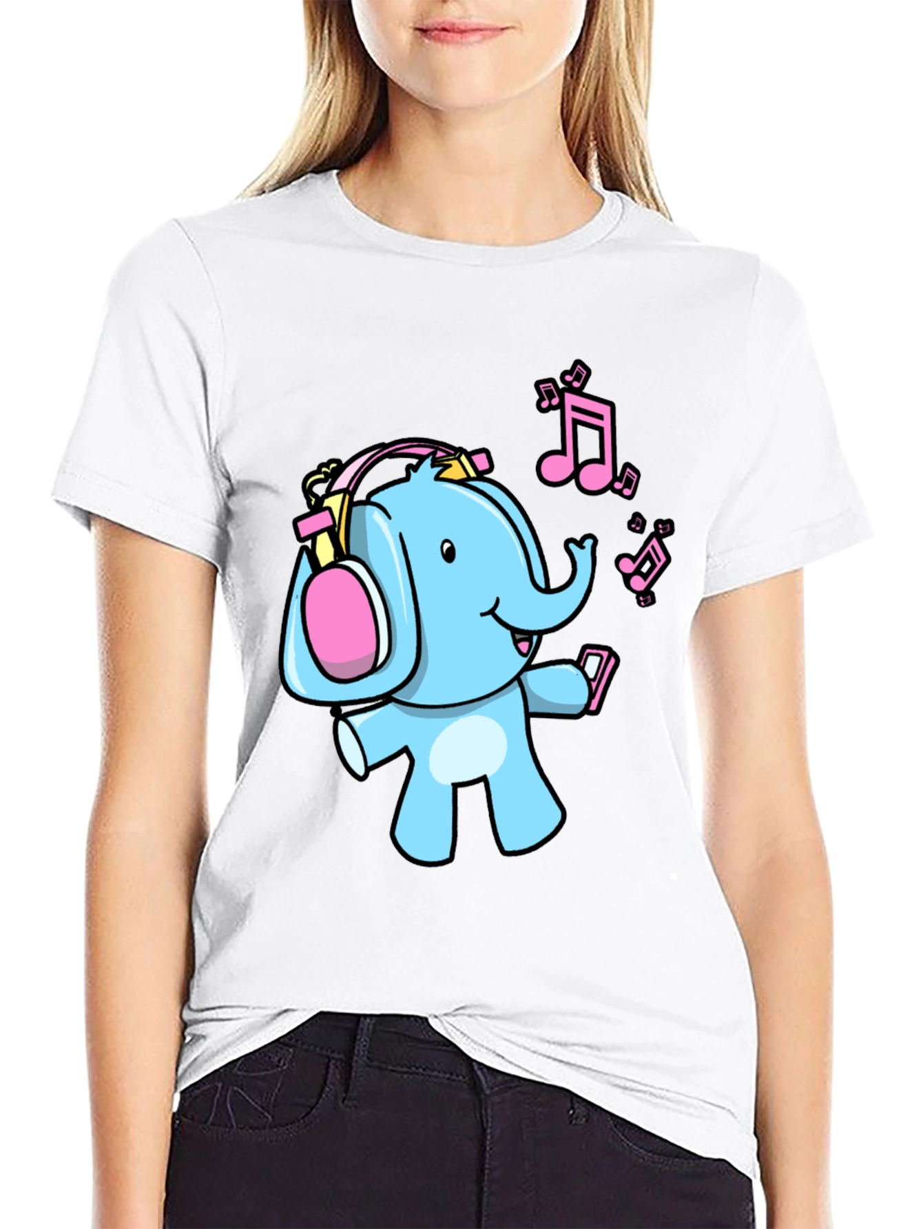 Black Elephant DJ Graphic Tee - Fun Music Lover Shirt view 9