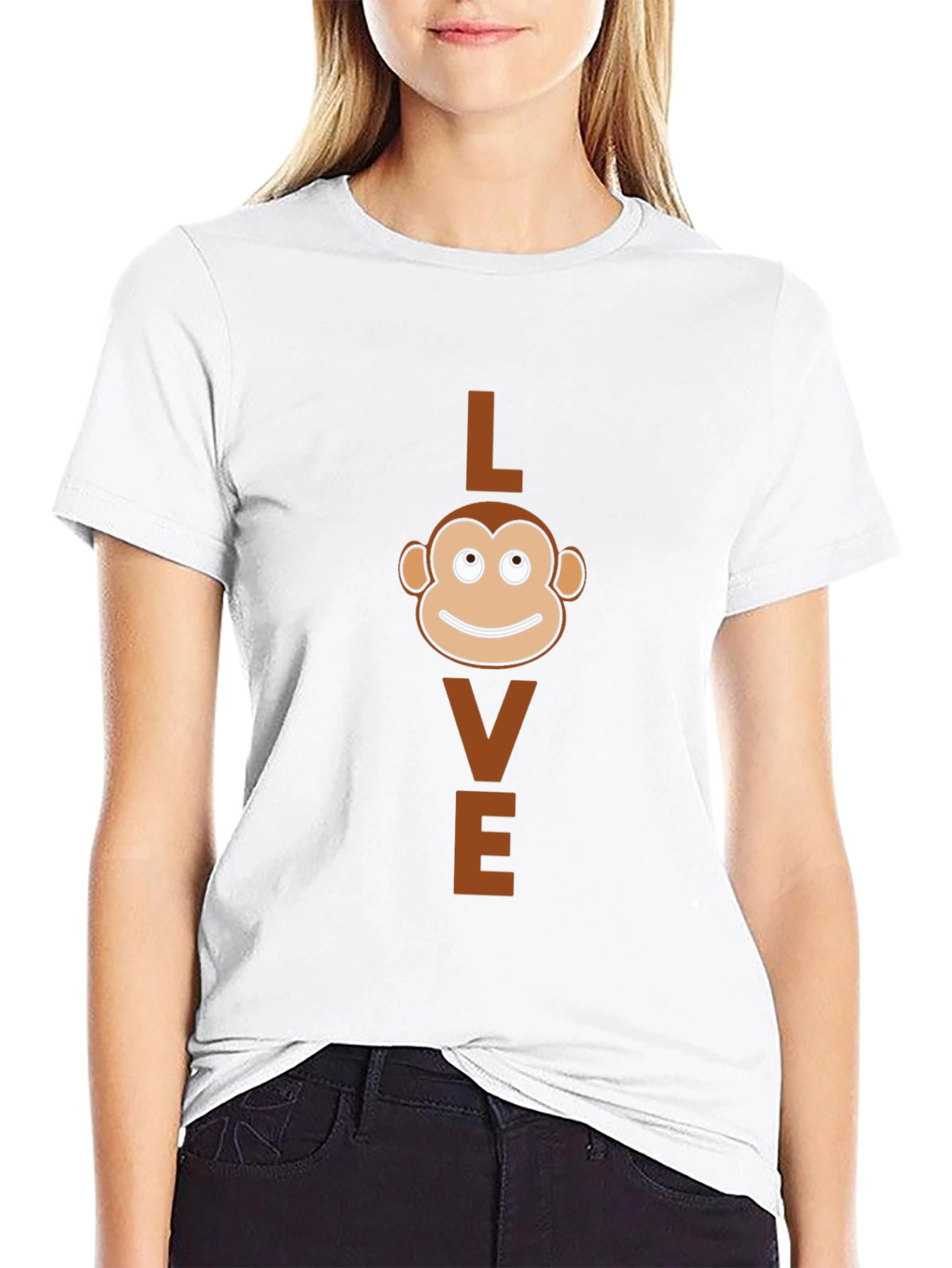 Black Love Monkey Graphic T-Shirt - Black view 9