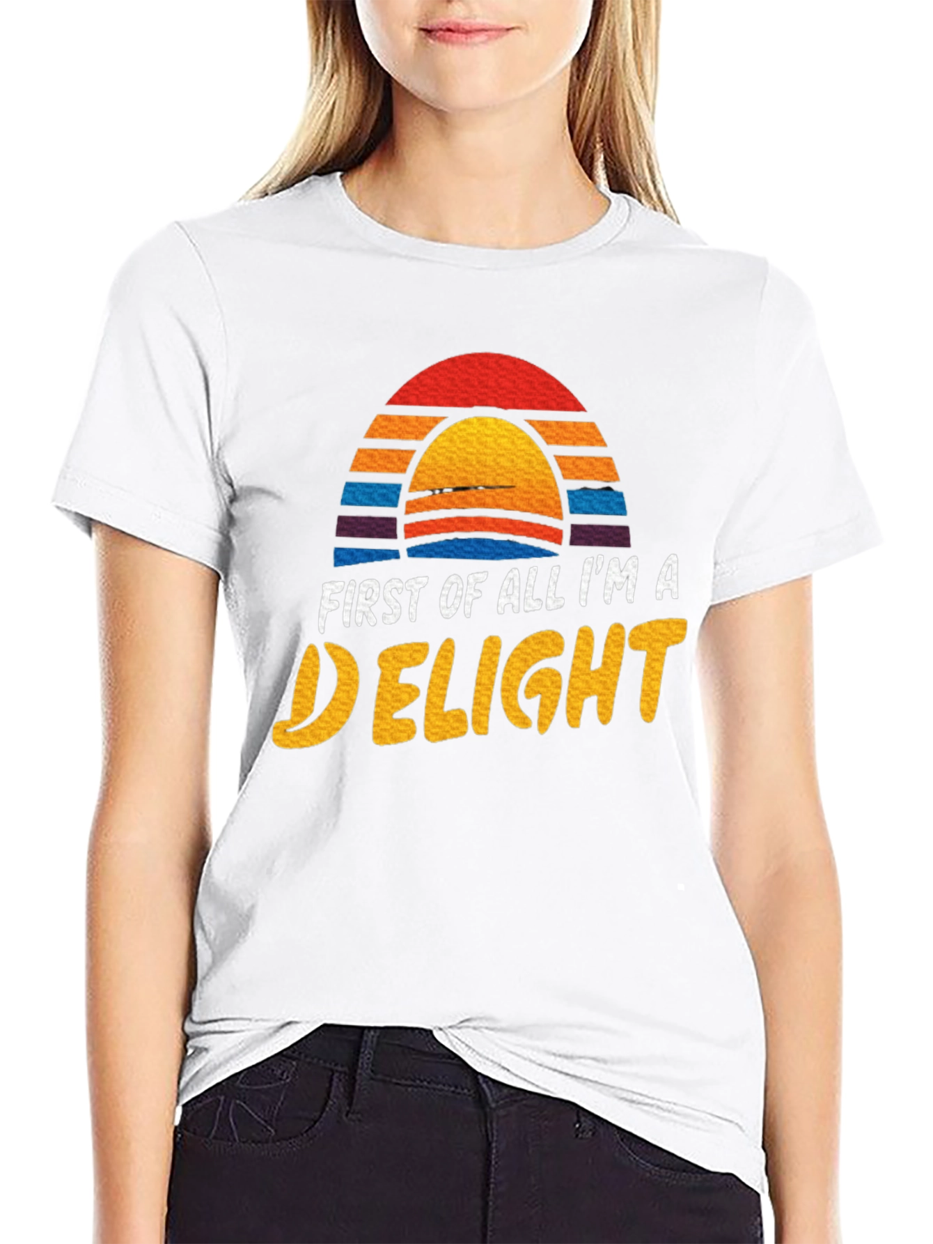 Black First Of All I'm A Delight Graphic Tee view 9
