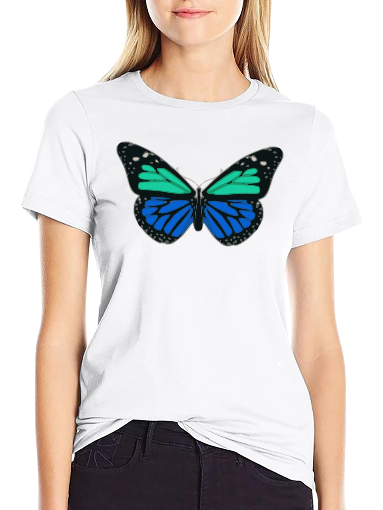 Black Butterfly Graphic Black Tee view 9