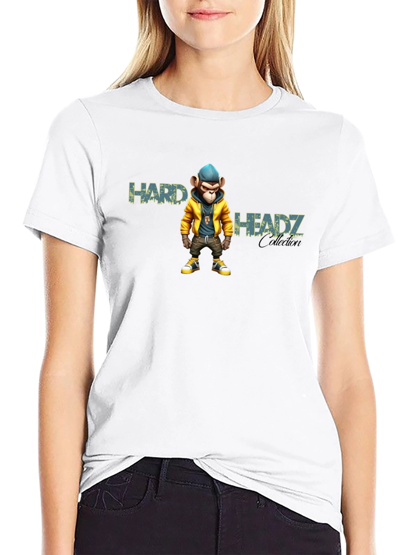 Black Hard Headz Monkey Graphic Tee - Urban Style view 9