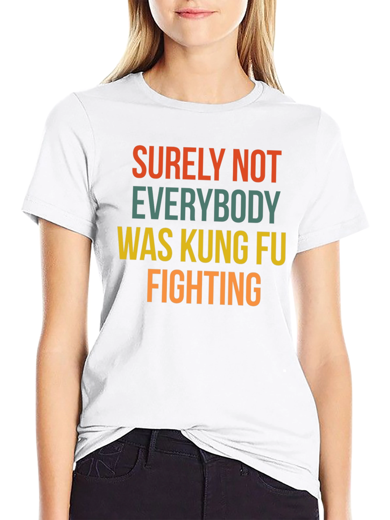 Black Surely Not Everybody Kung Fu Fighting T-Shirt view 9