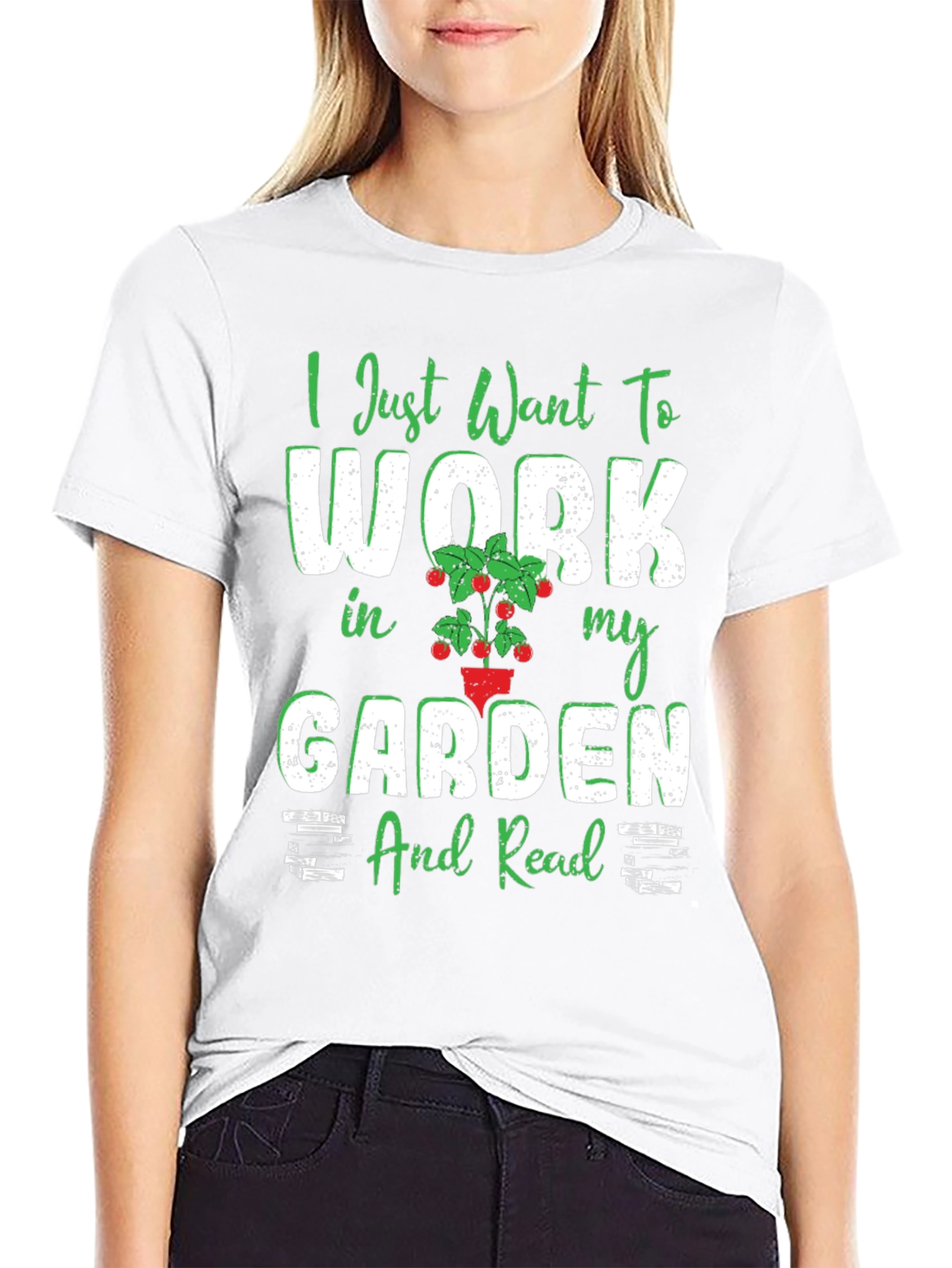 Black Gardening Hobby T-Shirt - Work in My Garden & Read view 9