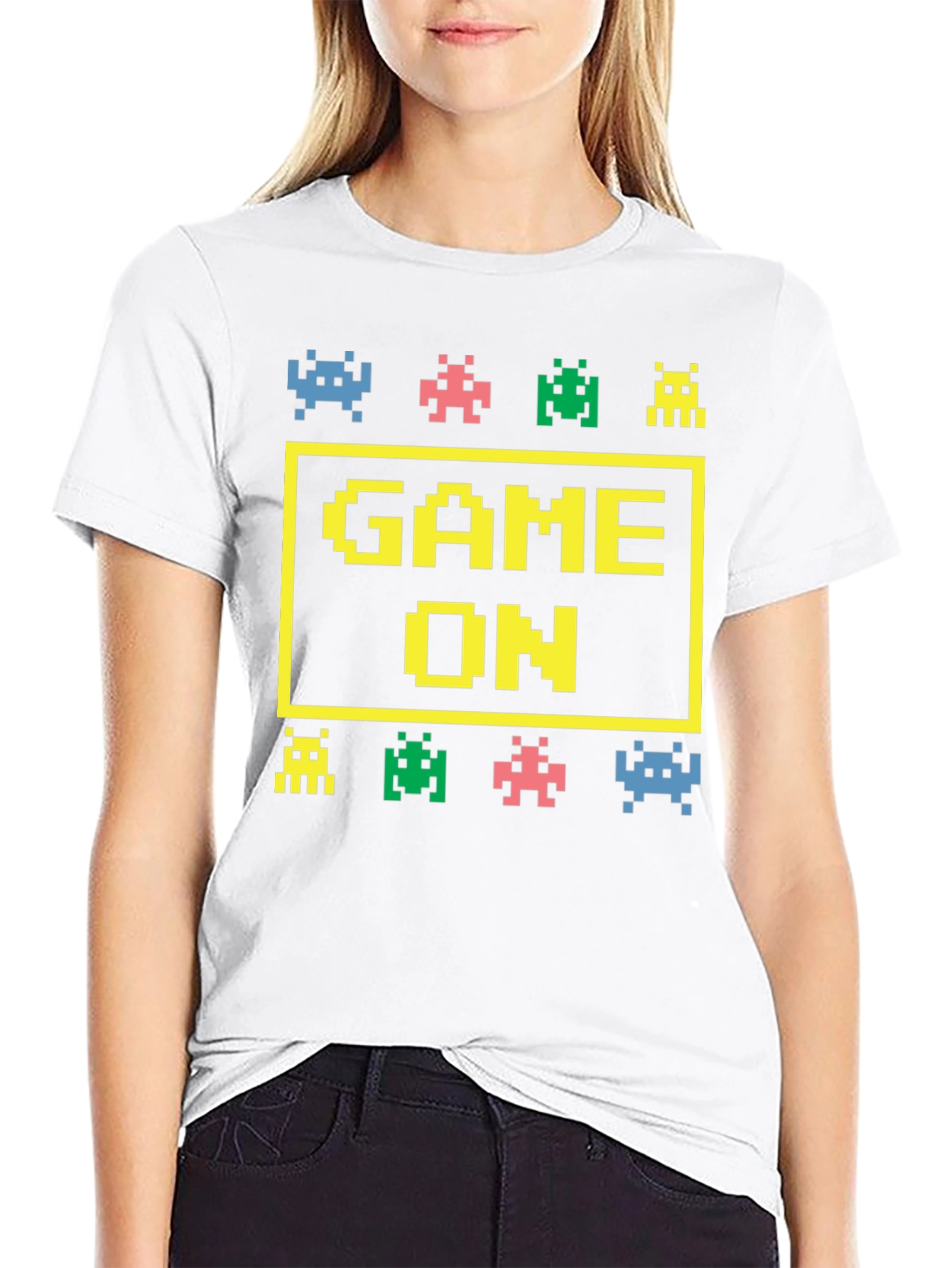Black Game On Graphic Tee - Retro Gamer Shirt view 9