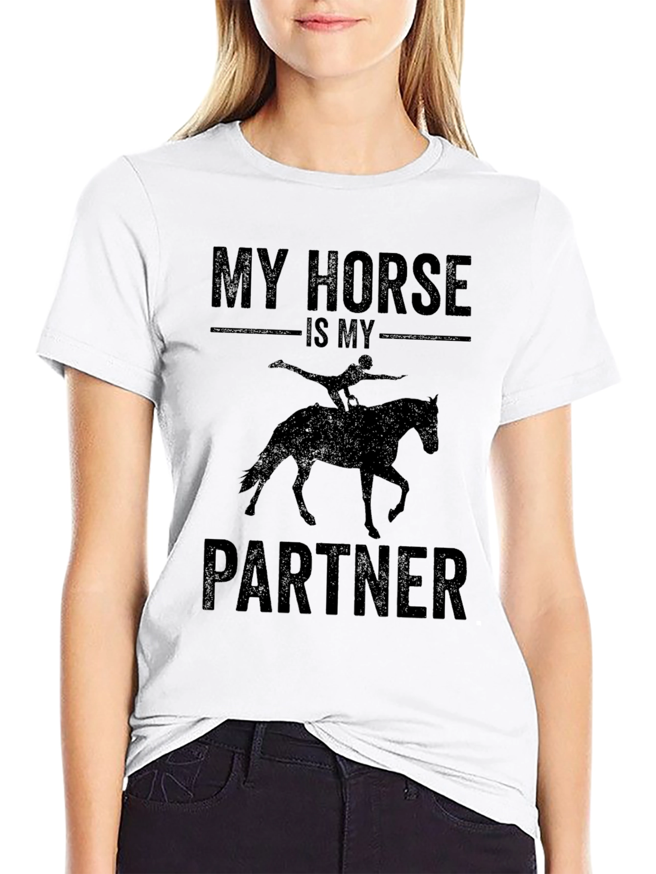 Black My Horse Is My Partner Black T-Shirt view 9