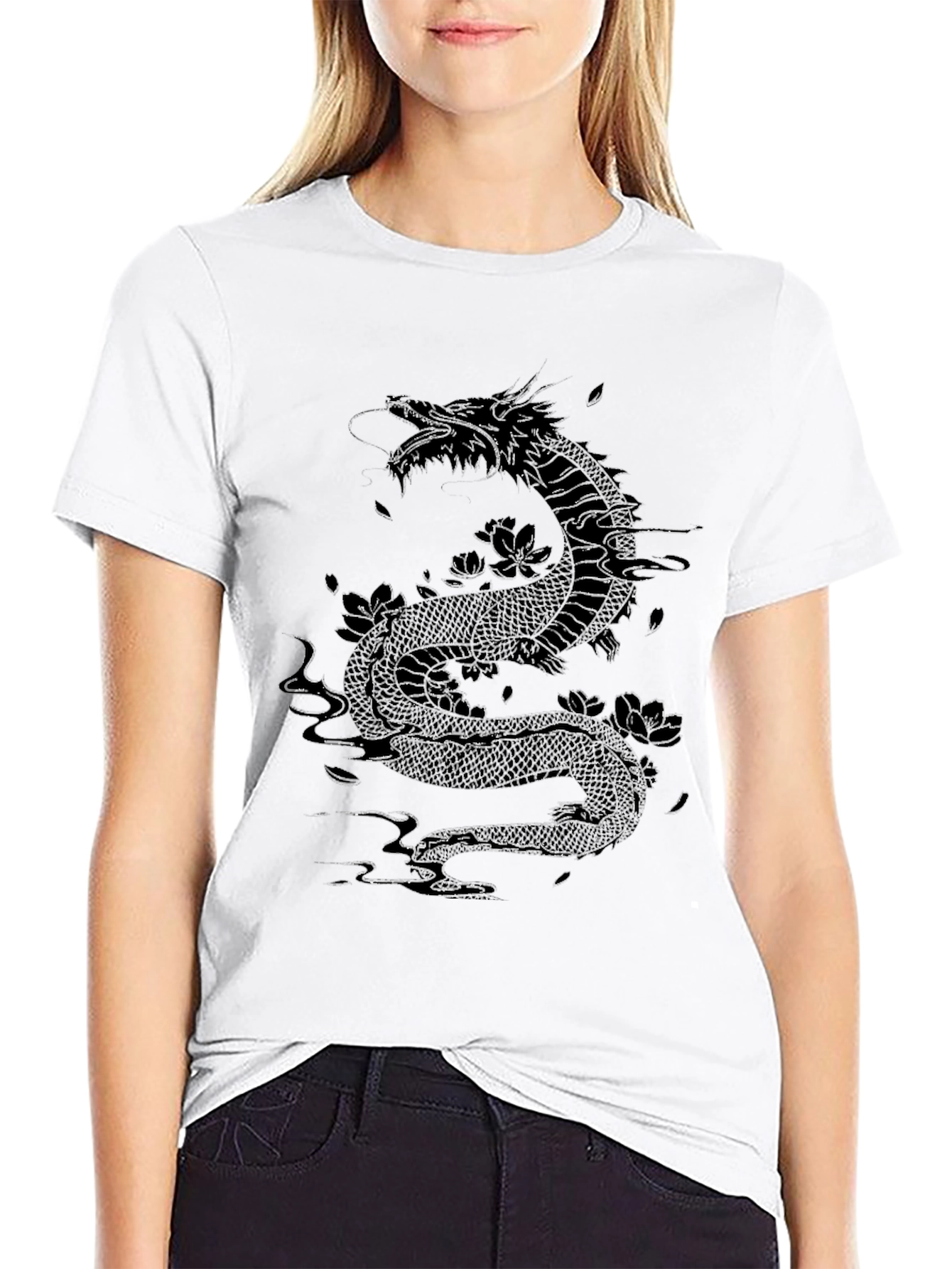 Black Dragon Graphic T-Shirt - Black view 9