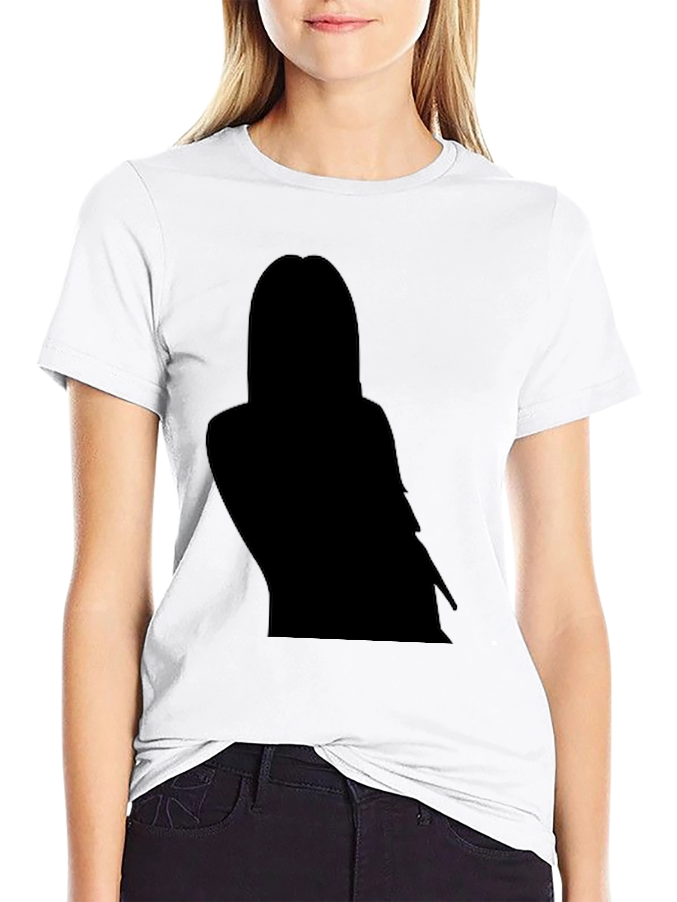 Black Black T-Shirt with Silhouette Graphic view 9