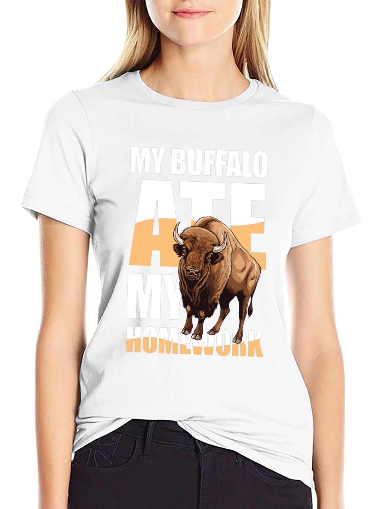 Black My Buffalo Ate My Homework T-Shirt view 9