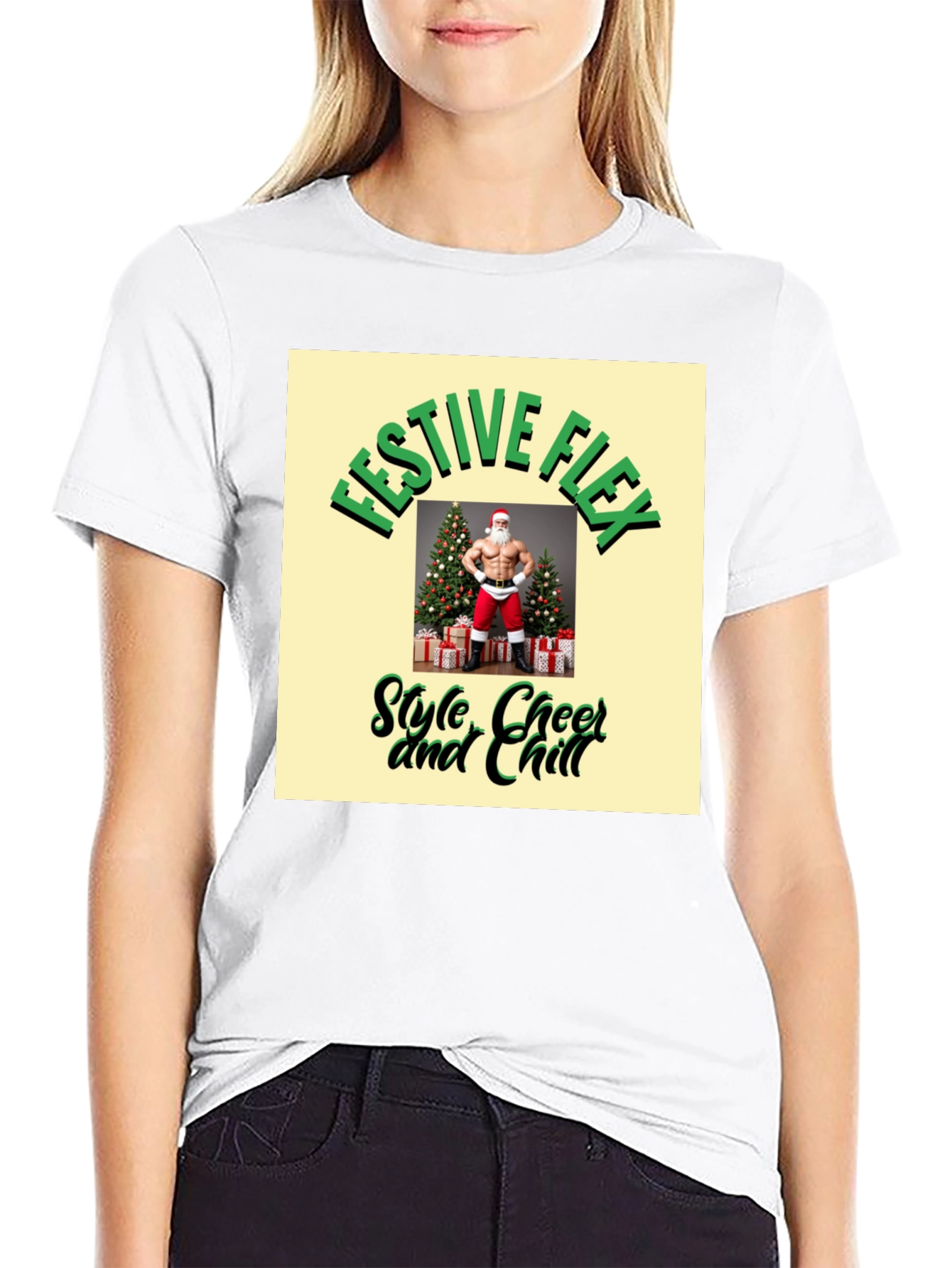 Black Festive Flex Graphic T-Shirt - Style, Cheer & Chill view 9