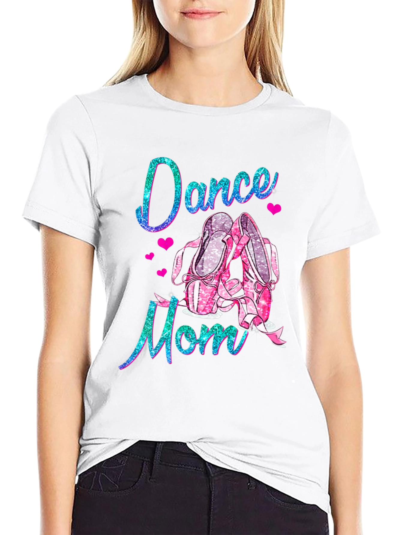 Dance Mom Tee: Glitter Ballet Shoes T-Shirt - 9