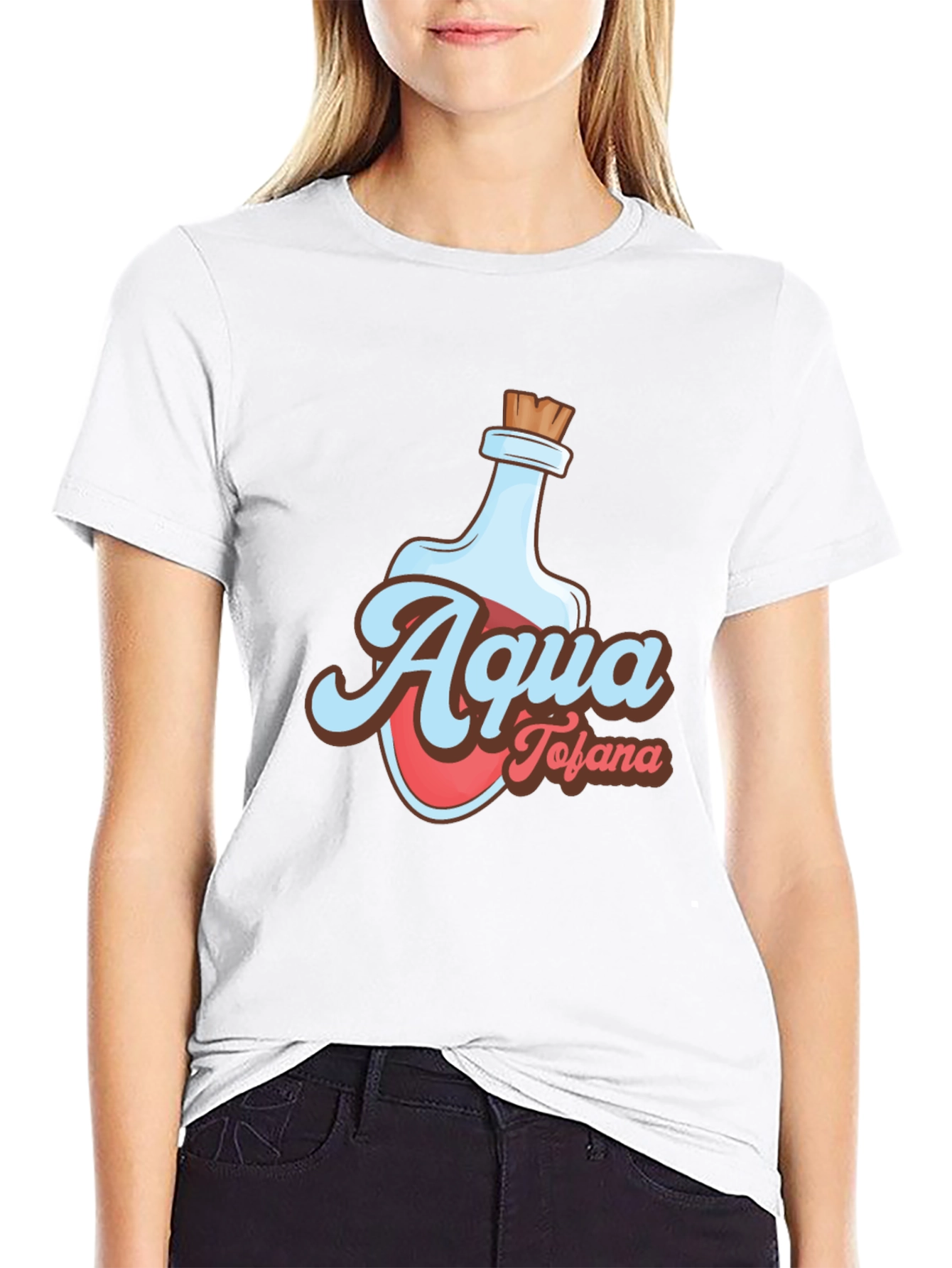 Black Aqua Tofana Graphic Tee - Stylish Poison Bottle Design view 9