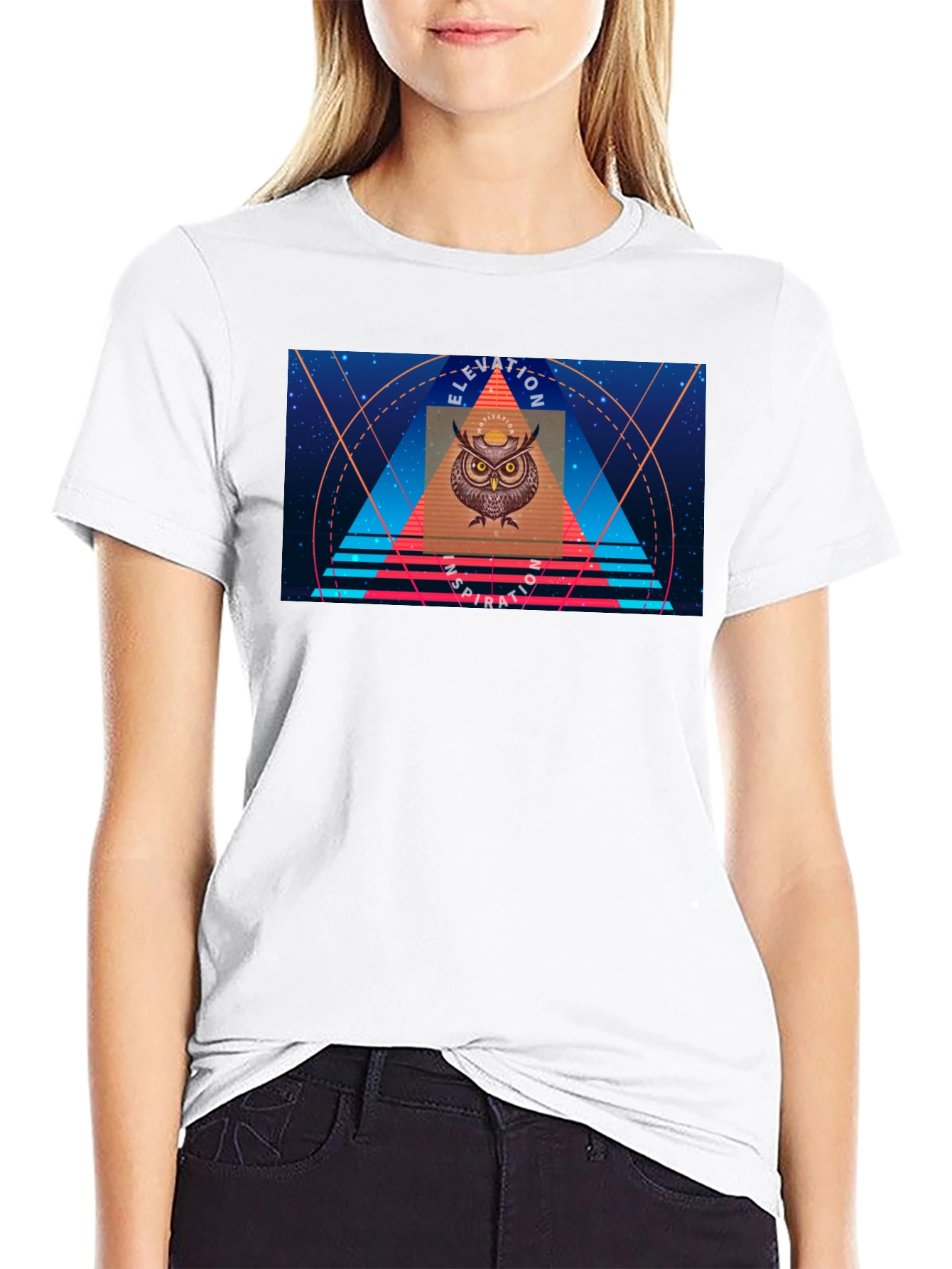 Black Elevation Inspiration Owl Graphic T-Shirt view 9