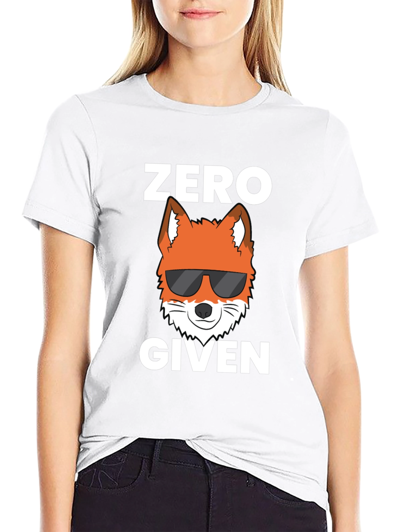 Black Zero Fox Given T-Shirt - Sarcastic Graphic Tee view 9