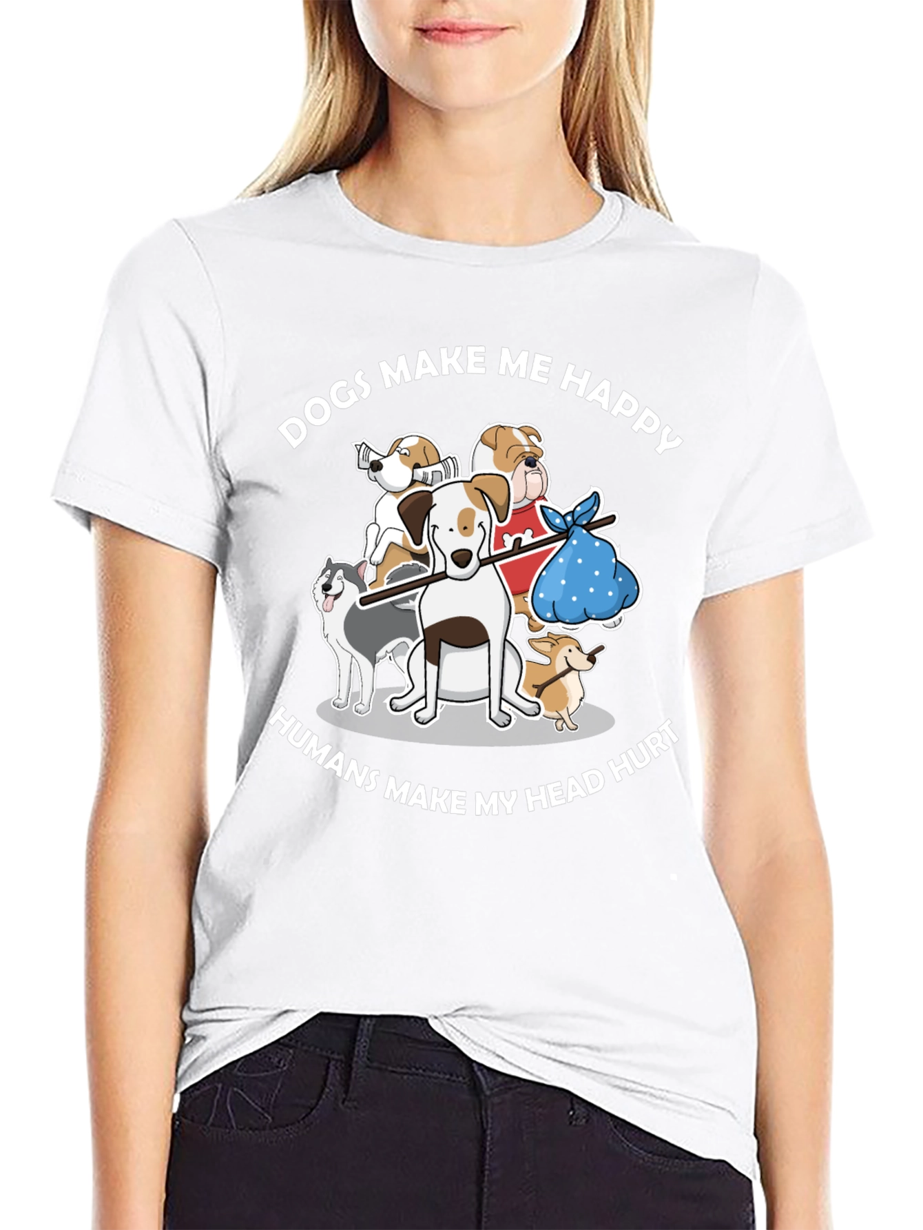 Black Dogs Make Me Happy T-Shirt view 9