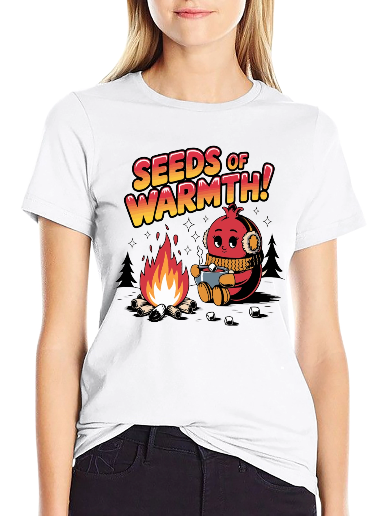 Black Seeds of Warmth Graphic T-Shirt view 9