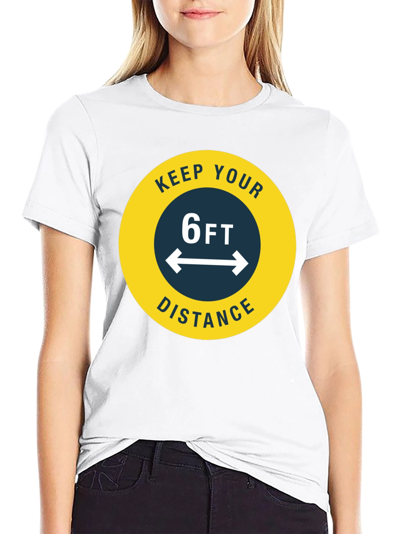Black Keep Your Distance T-Shirt - Social Distancing Tee view 9