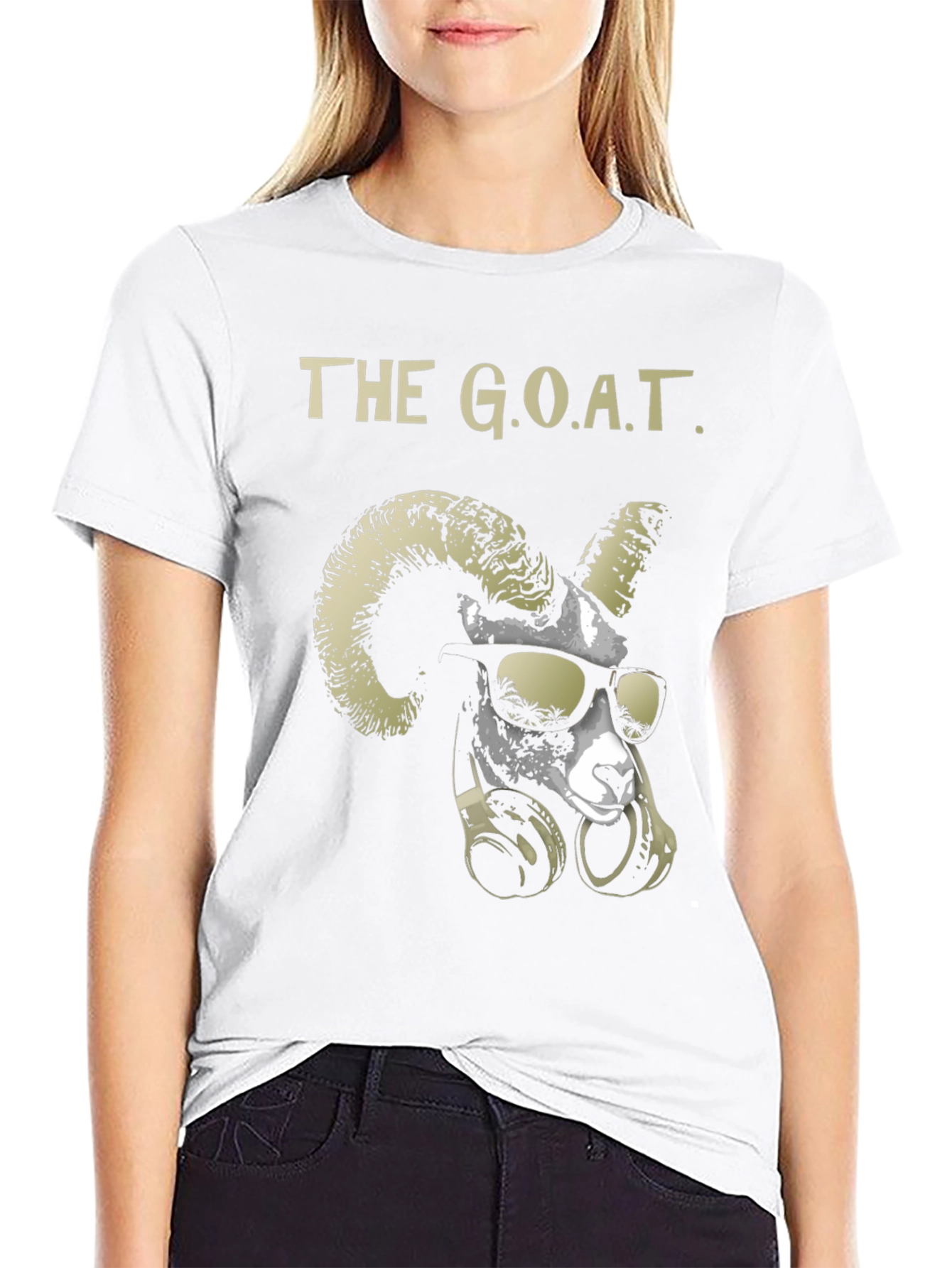 Black Cool Goat Graphic Tee - Greatest Of All Time Black T-Shirt view 9