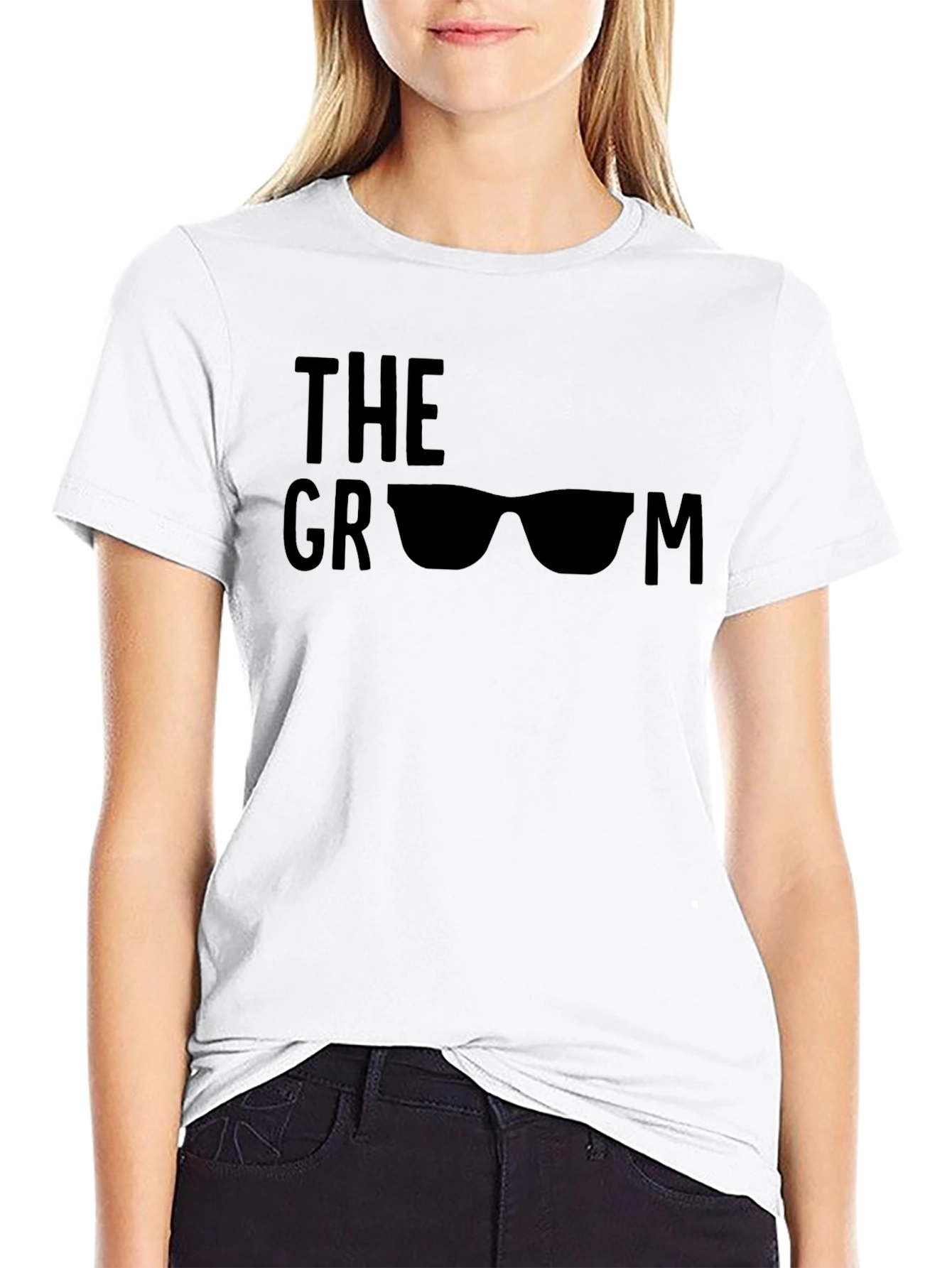 Black Cool Groom T-Shirt with Sunglasses Graphic - Black view 9