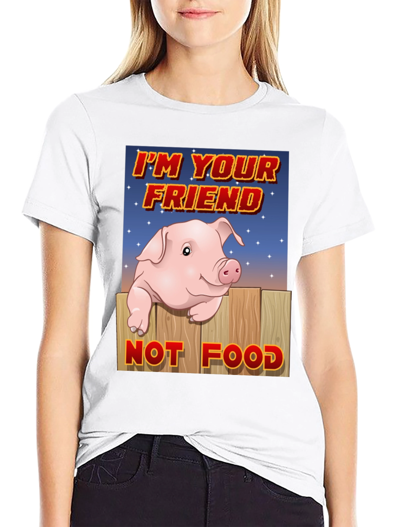 Black Pig Friend T-Shirt: Animal Rights Vegan Tee view 9