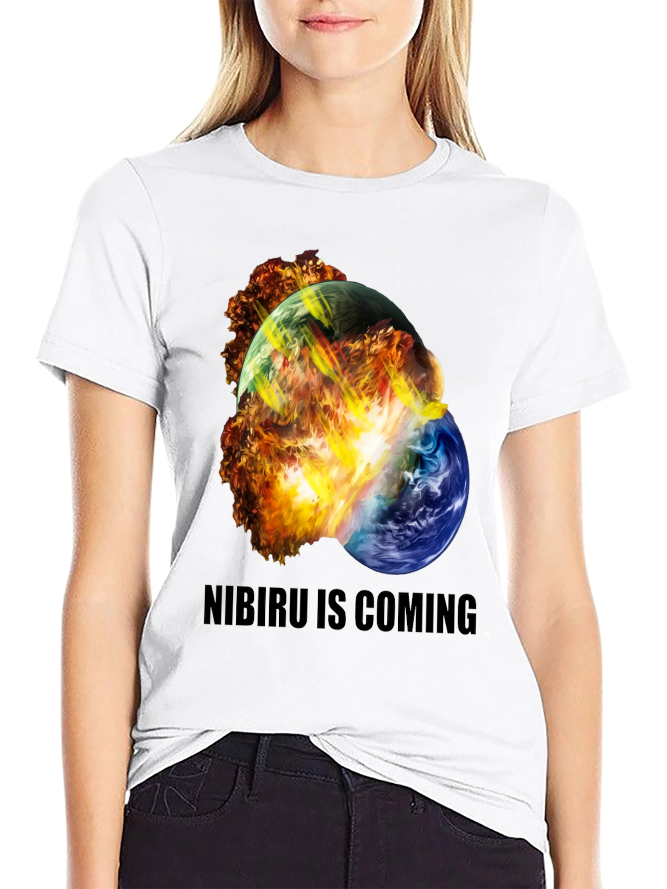 Black Nibiru Is Coming Graphic Tee view 9