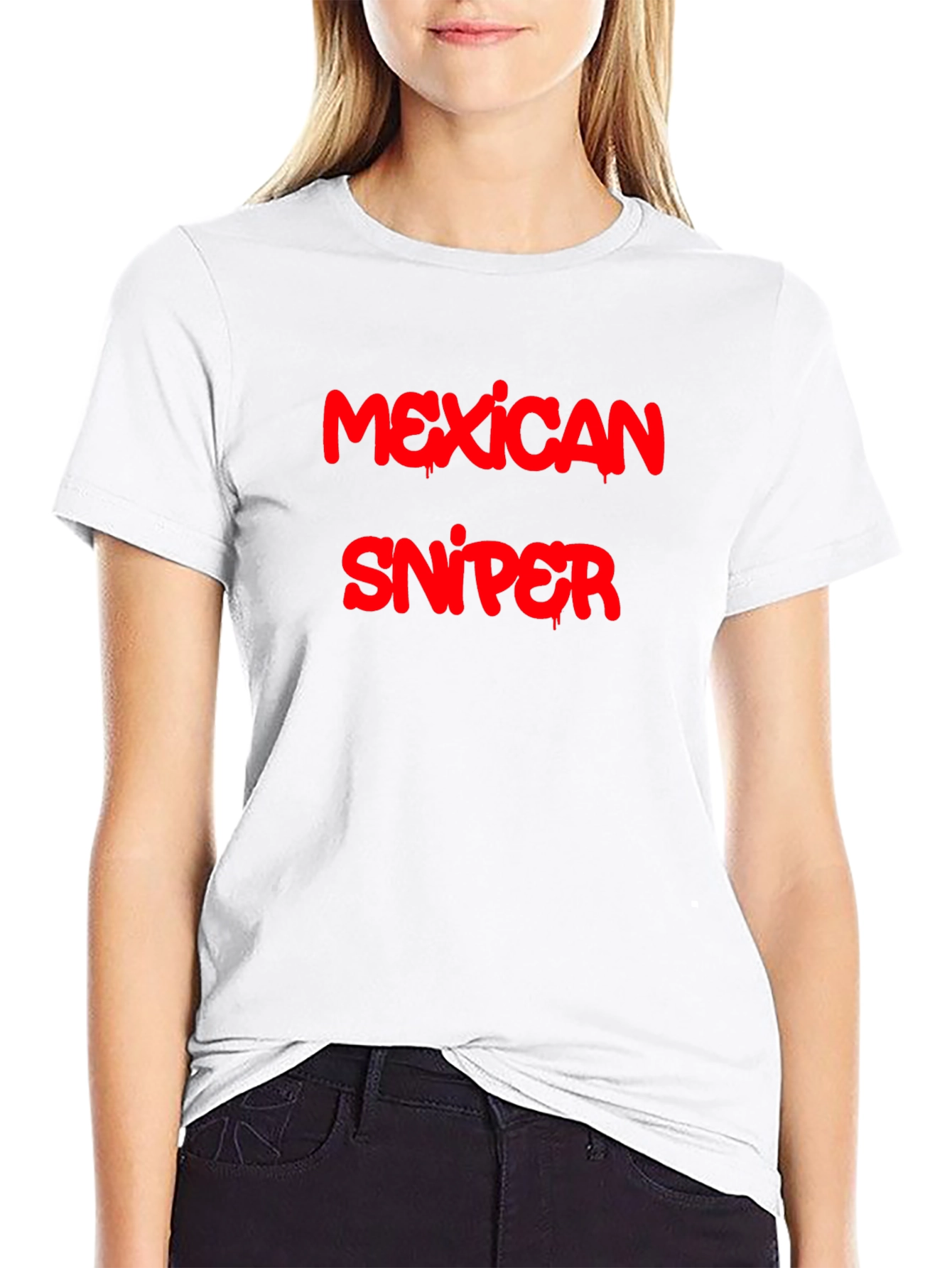 Black Mexican Sniper Graphic Tee - Black T-Shirt view 9
