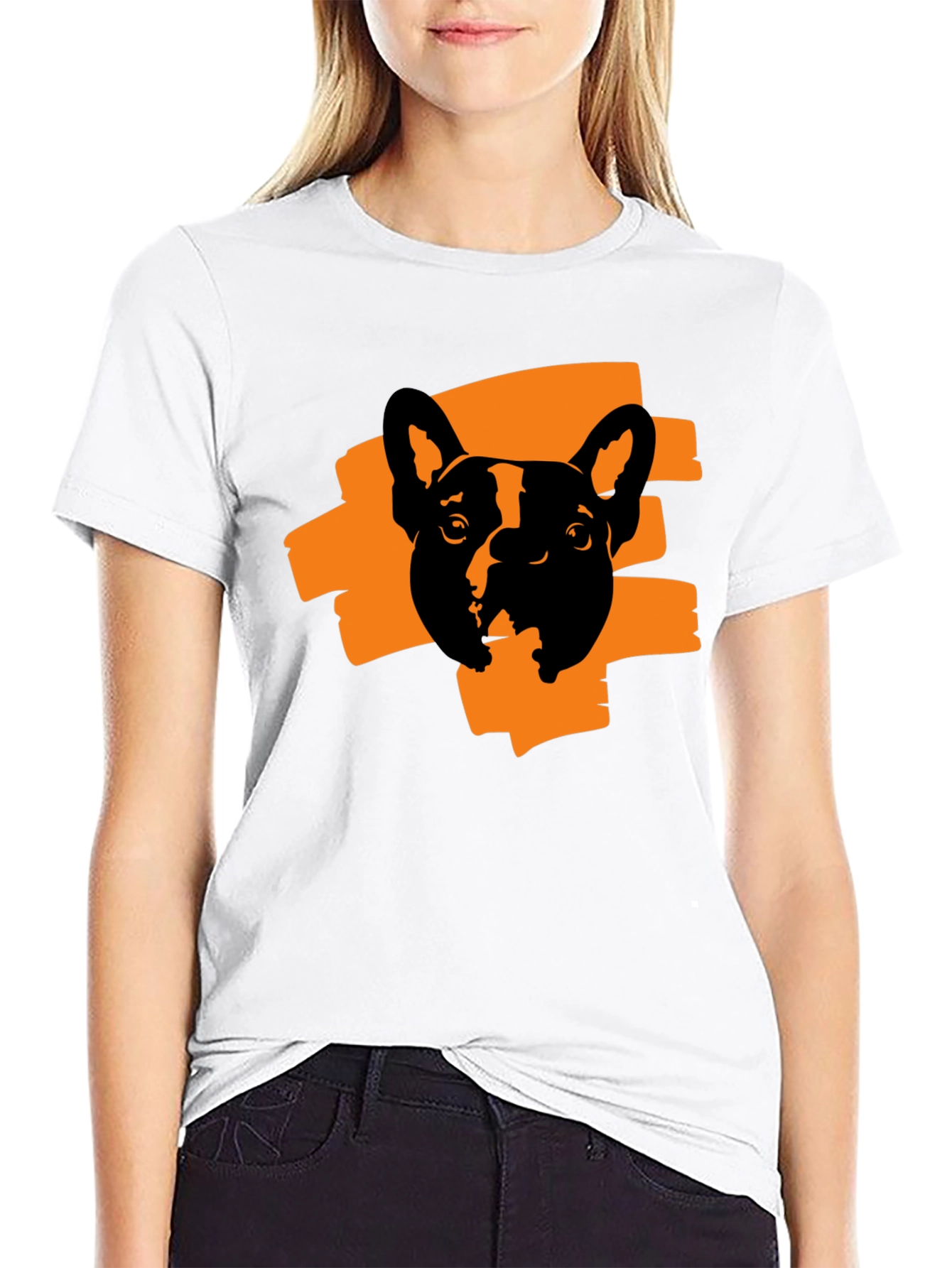 Black Cool Dog Graphic Print T-Shirt view 9