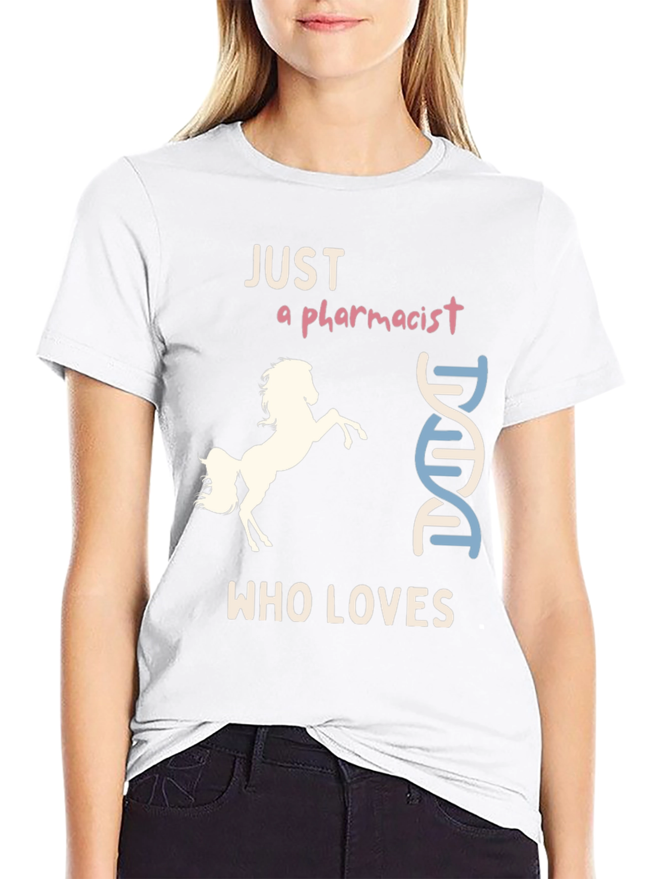Black Pharmacist Horse Lover T-Shirt, Funny & Unique Design view 9