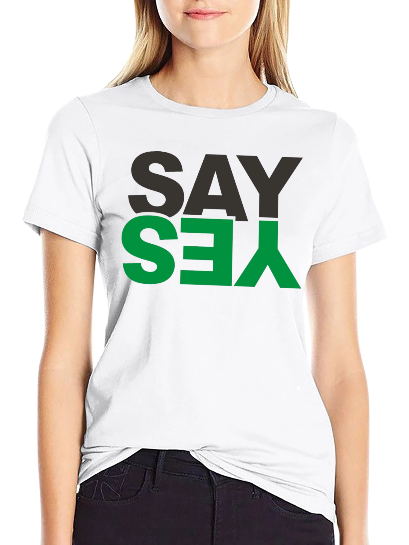 Black Say Yes Graphic Tee - Mens Black T-Shirt view 9