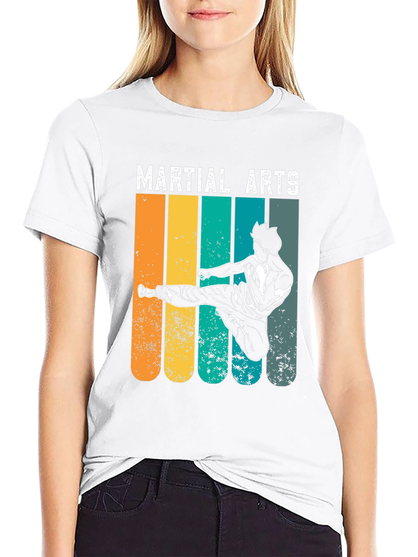 Black Martial Arts Retro T-Shirt view 9