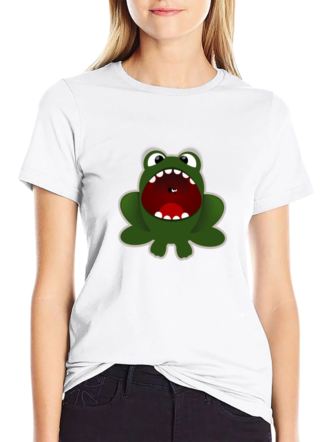 Black Frog Graphic Print Black T-Shirt view 9