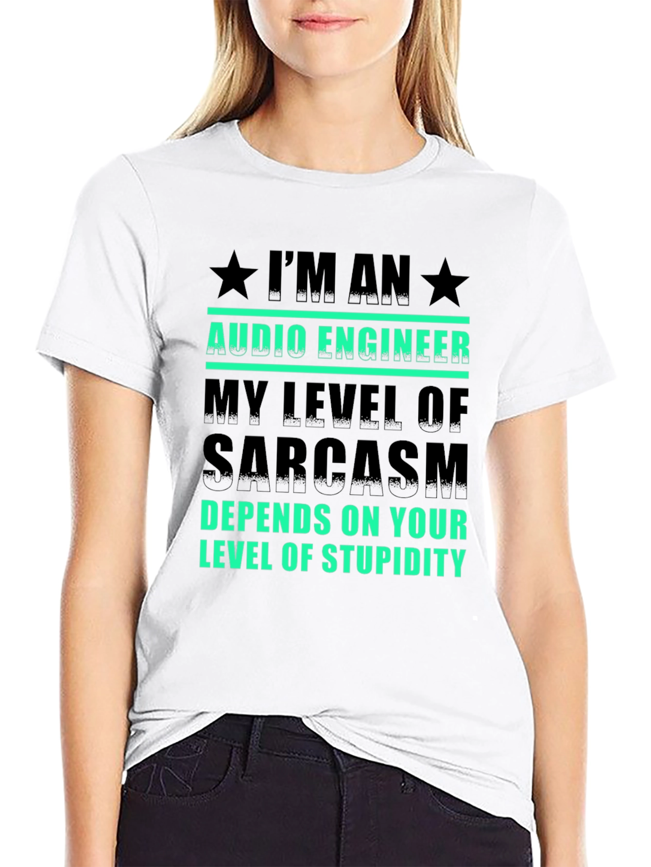Black Audio Engineer Sarcasm T-Shirt view 9
