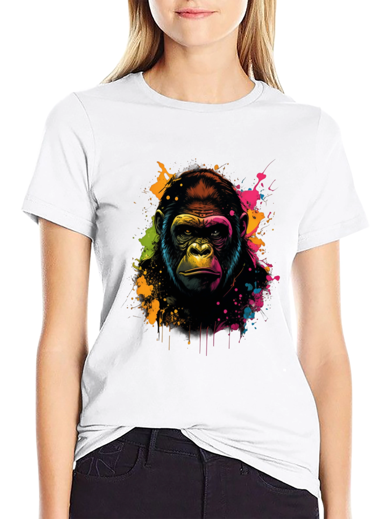 Black Vibrant Gorilla Graphic Tee - Black view 9