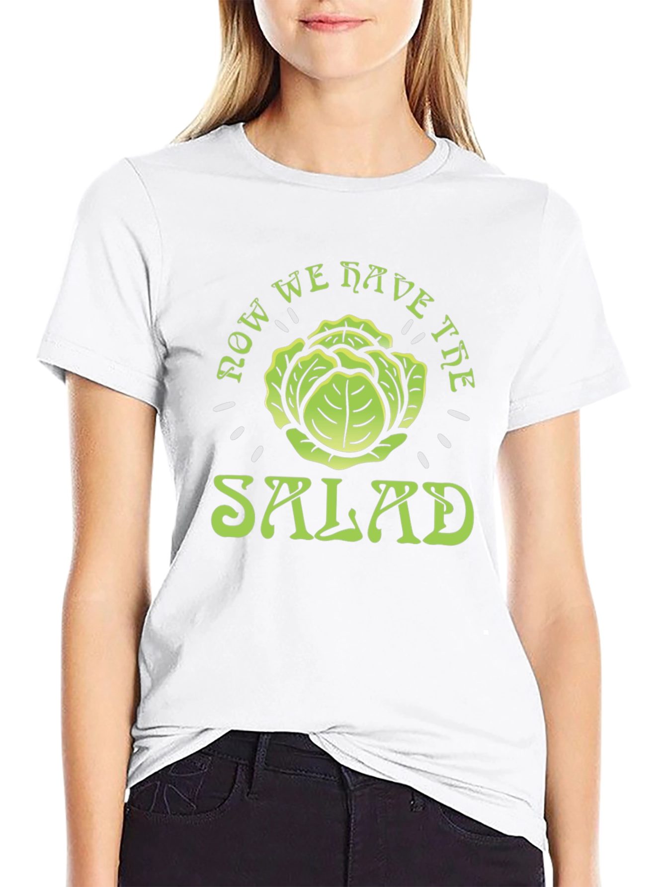 Black Now We Have the Salad T-Shirt - Funny Cabbage Tee view 9